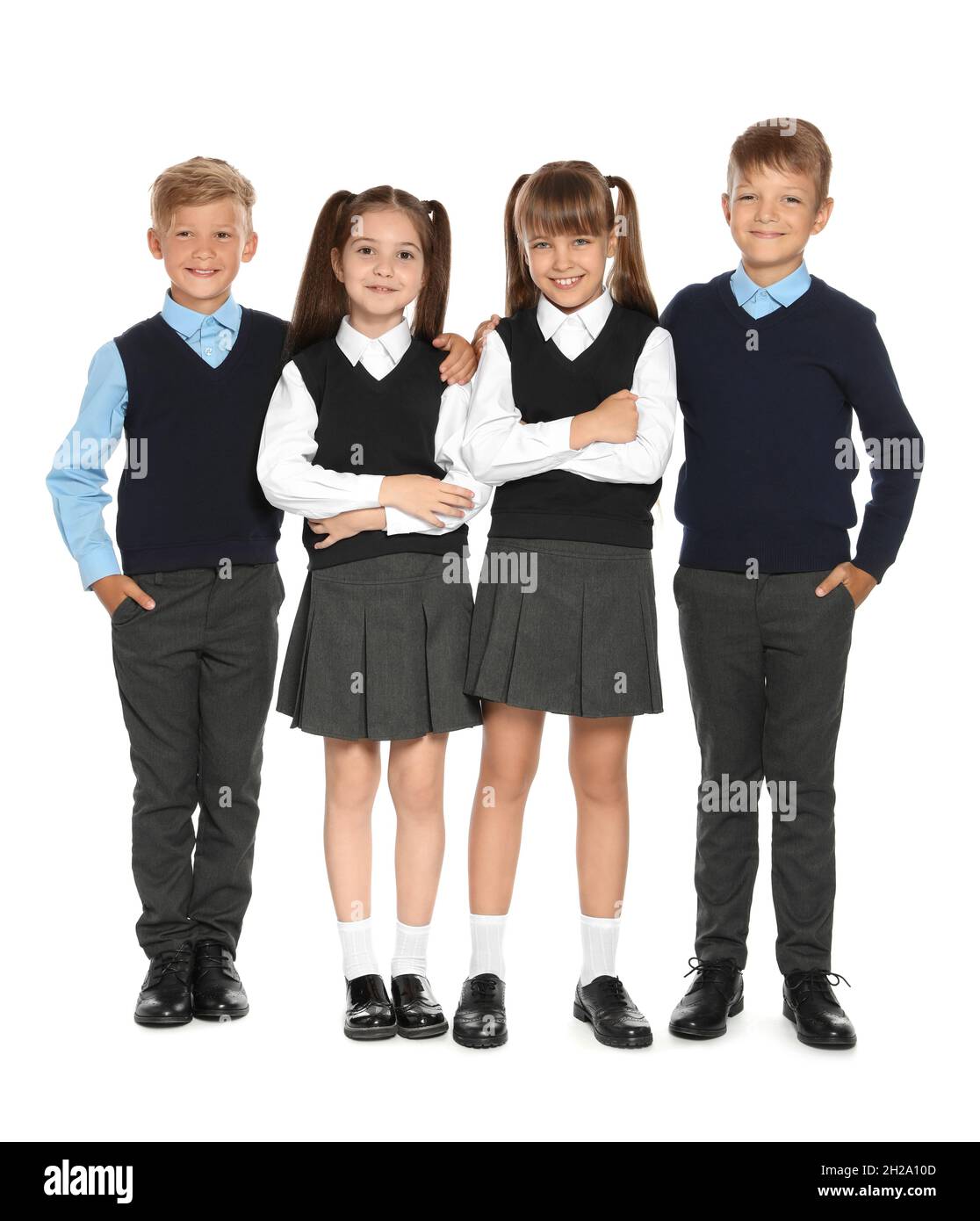 1116x1390  Маленькие дети в стильной школьной форме на белом фоне Stock Photo - Alamy