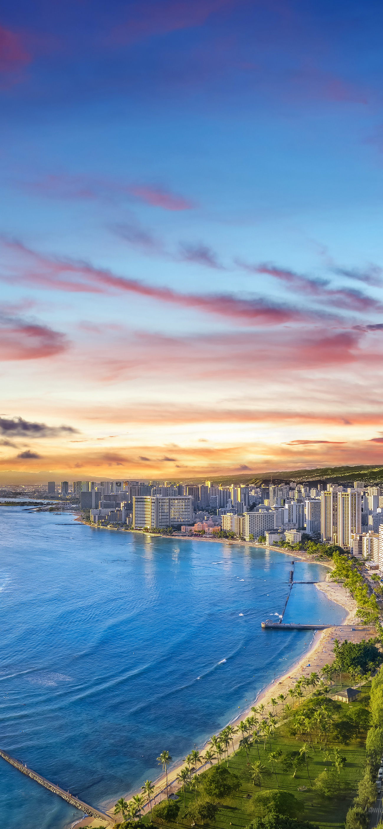 1299x2813  Обои Oahu Hawaii, Waikiki, North Shore, Lanikai Beach, Bay Waimea, фон - скачать бесплатно