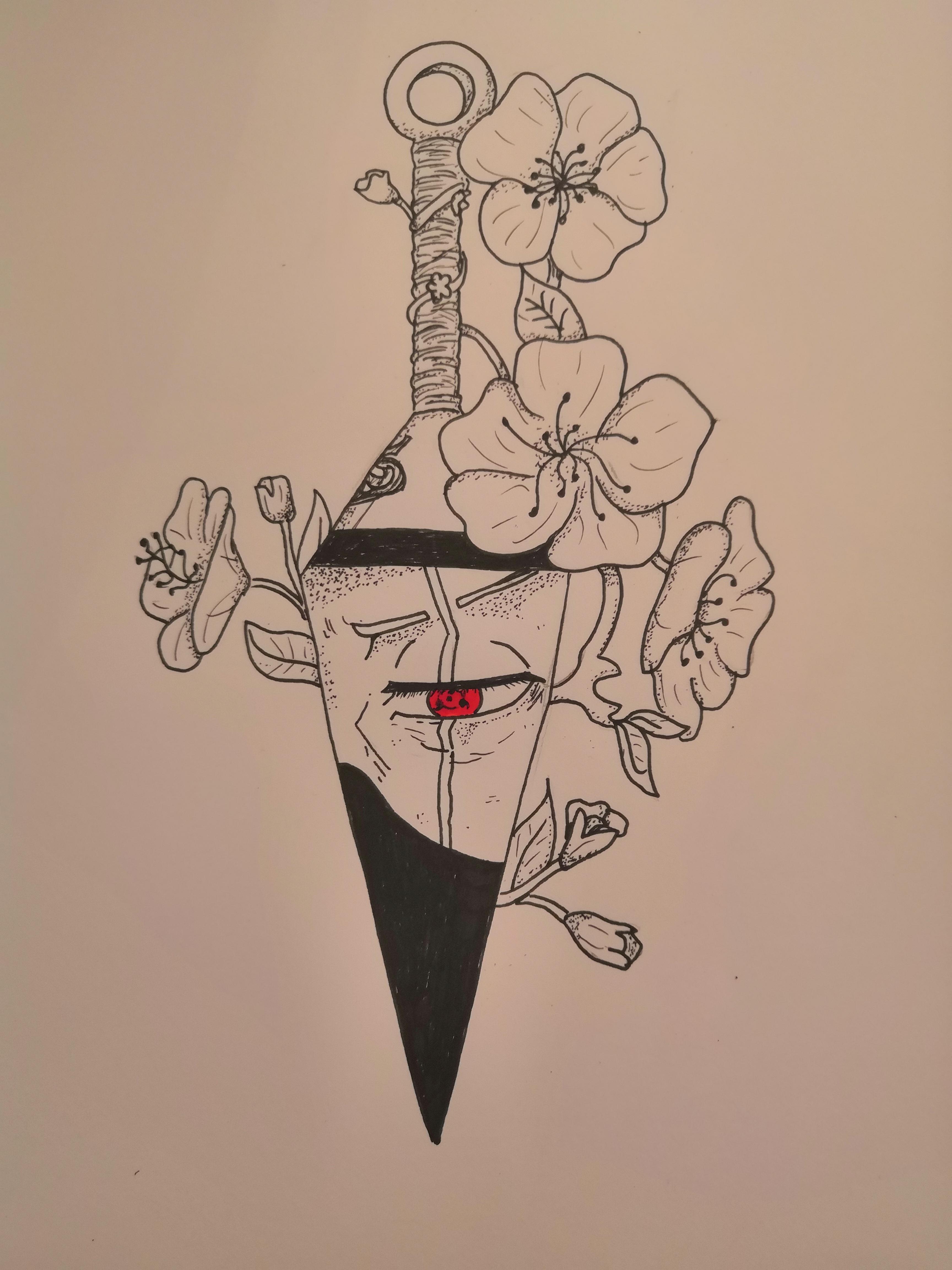 3456x4608  Какаши Кунай Рисунок. Вдохновлен MR_MANGA_ART: R/Naruto