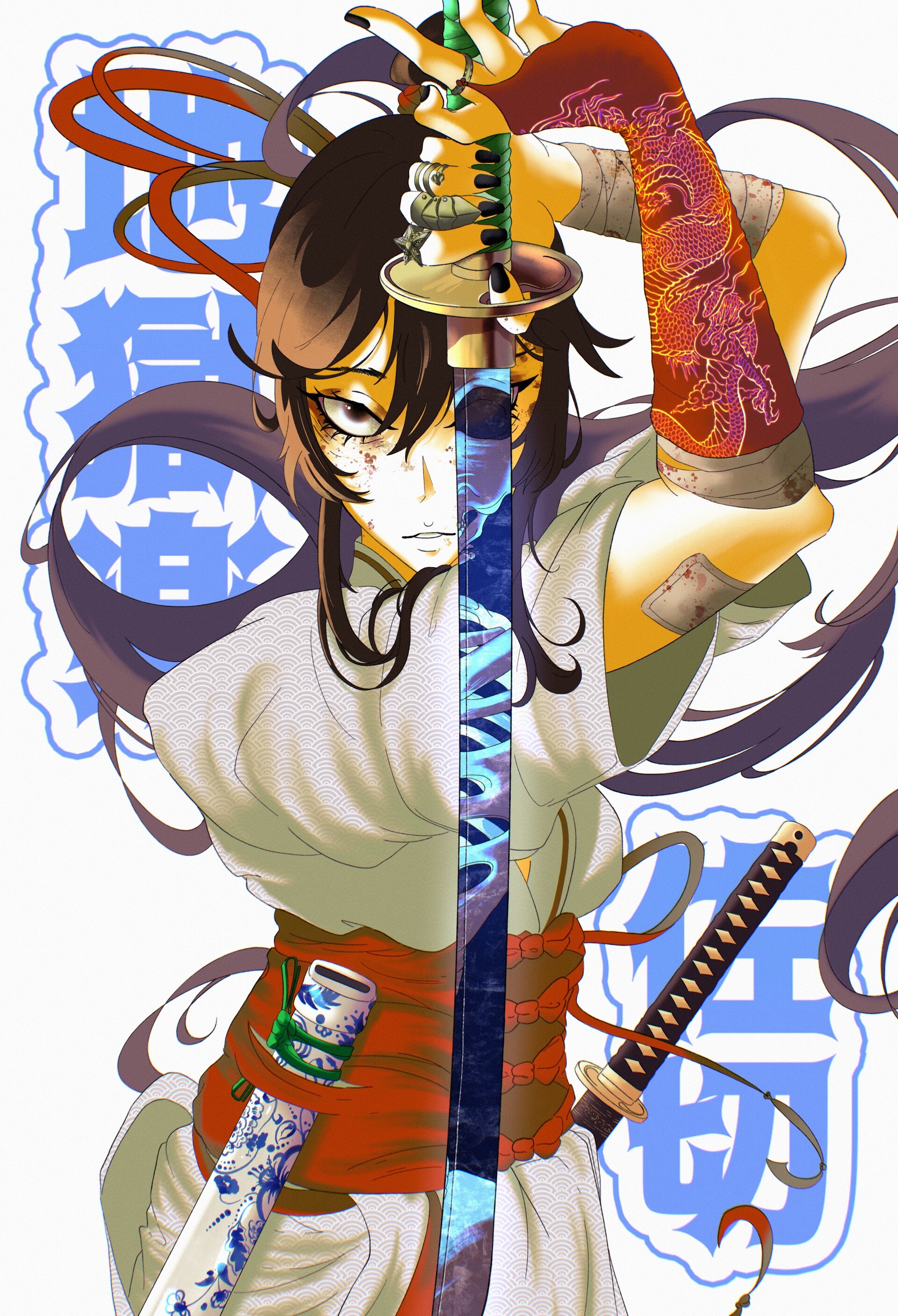 1920x2812  Обои: аниме девушки, простой фон, произведение искусства, цифровое искусство, иллюстрация, портретный дисплей, Dino Art, Hell Paradise Jigokuraku, Yuzuriha of Keishu 1400x1846 - Inrro - 2239366 - HD Wallpapers - Wallhere