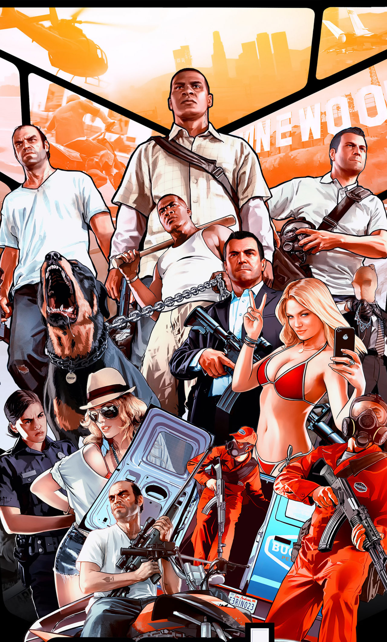 1280x2120  Grand Theft Auto: San Andreas Amoled Dark обои