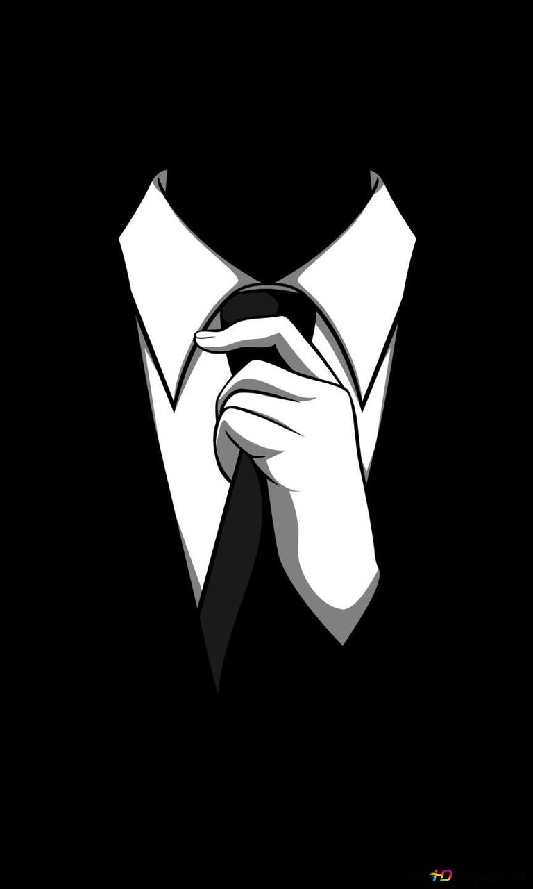 768x1280  Рука человека в черно -белом костюме, выпрямляя его галстук 2K обои скачать