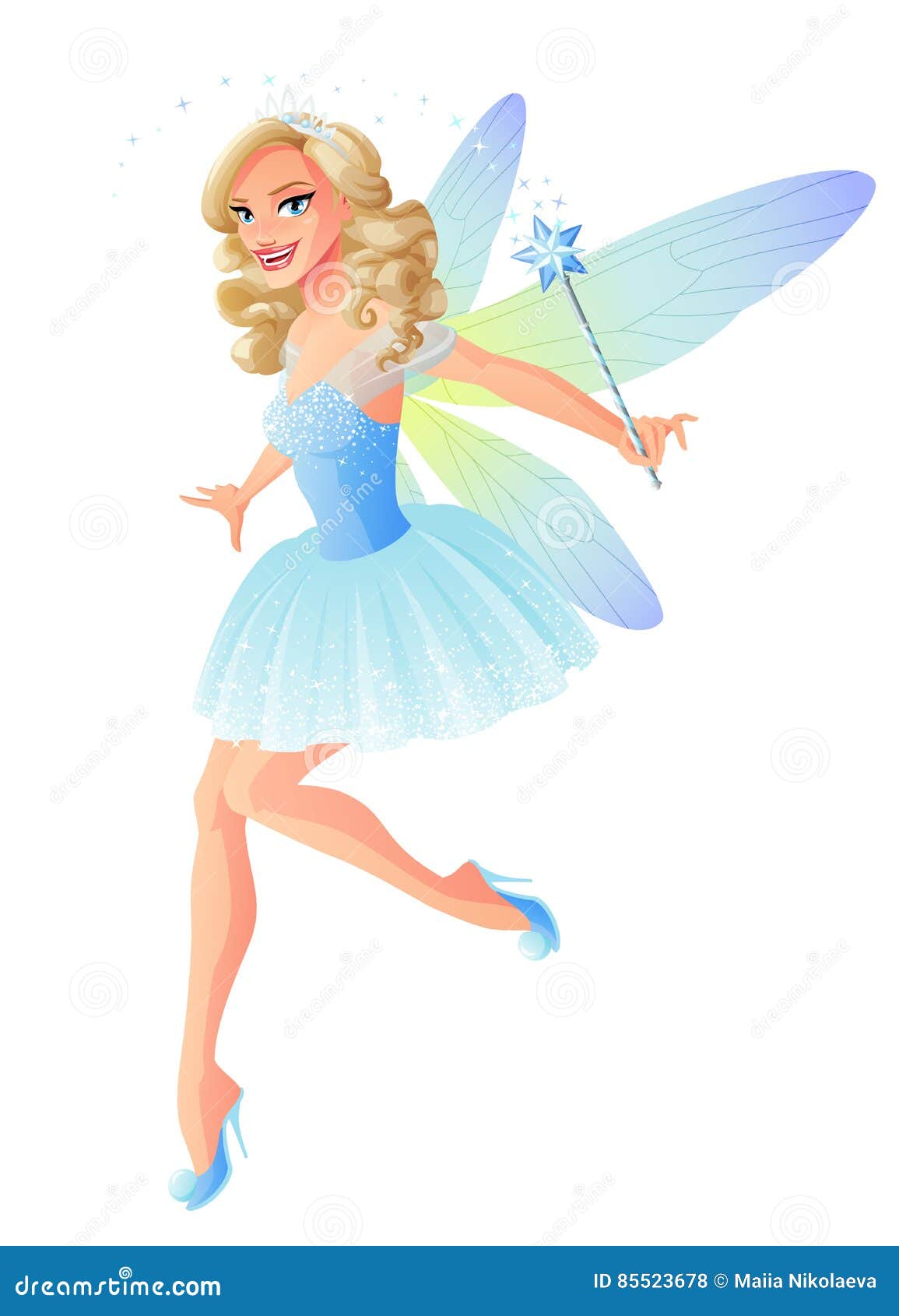 1155x1690  Красивая молодая женщина со здоровыми зубами и зубной феей на белом фоне. Высококачественное фото Stock Photo - Alamy