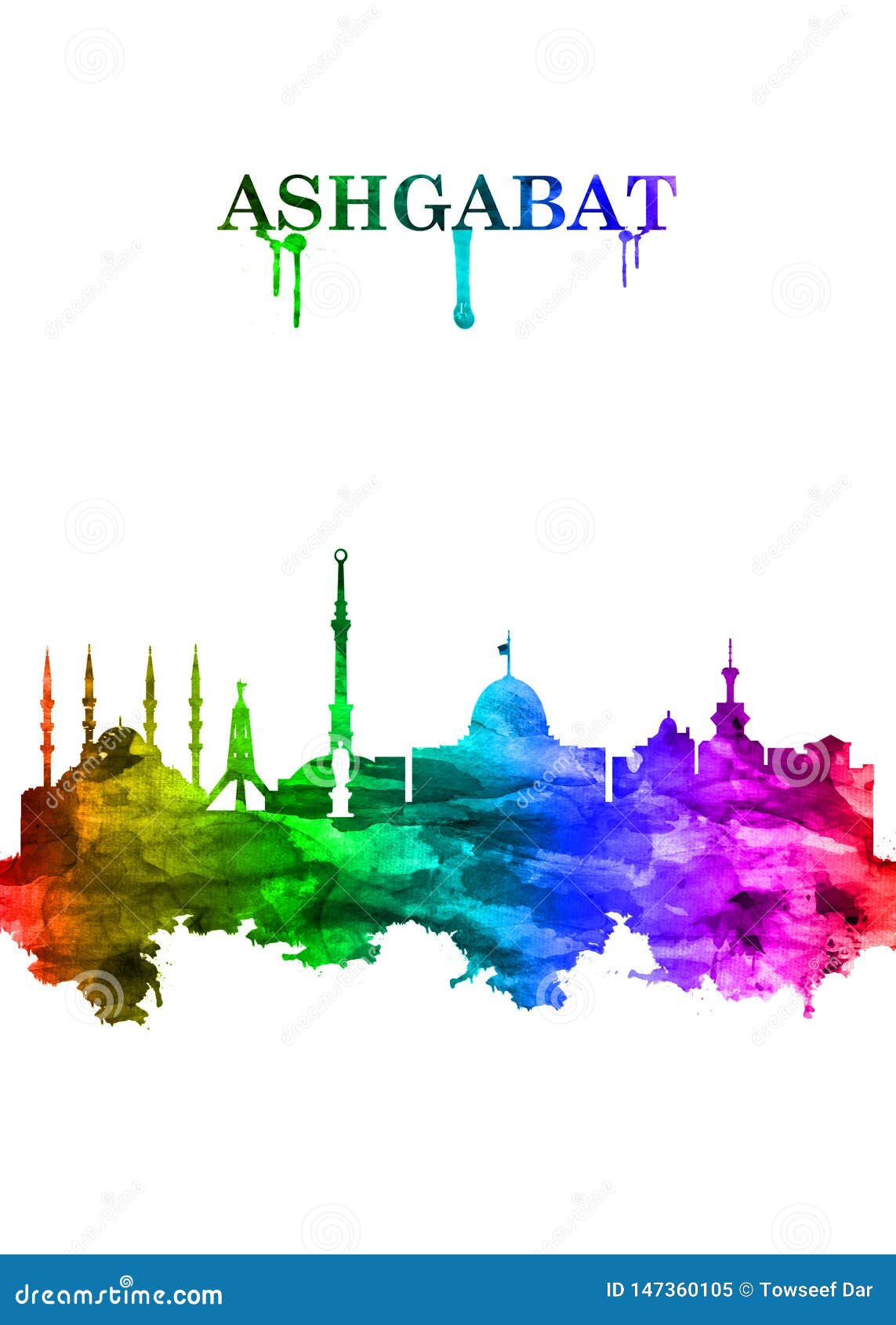 1143x1690  Ашгабат Туркменистан Скайон Портрет Рейнбоу Стокол Иллюстрация - Иллюстрация городов, Капитал: 147360105