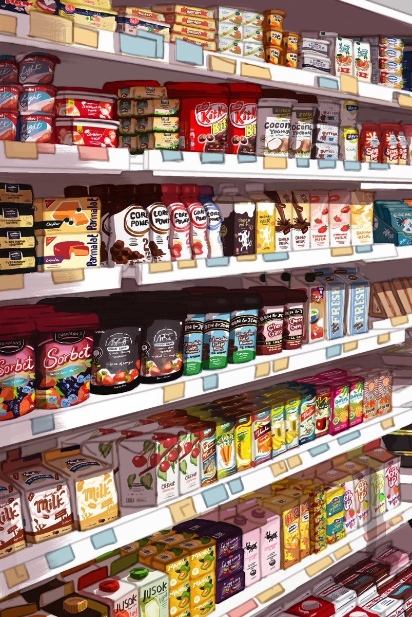 803x1200  Аниме -продукты эстетические обои - пещера обоев