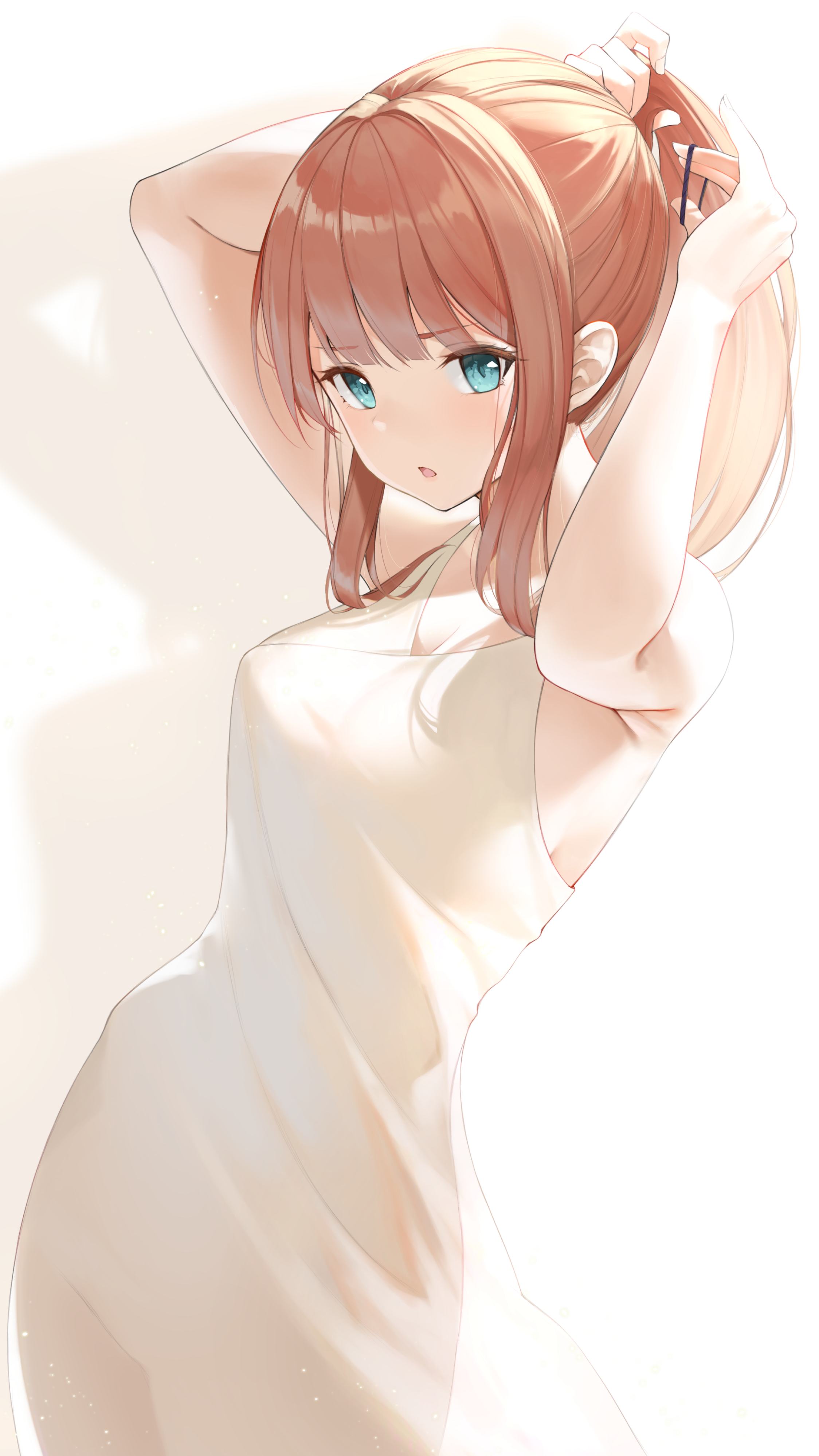 2248x3996  Обои: Аниме девушки, длинные волосы, брюнетка, белое платье, хвостик, белый фон, голубые глаза 2248x3996 - kenosxd - 18748881 - HD обои - Wallhere