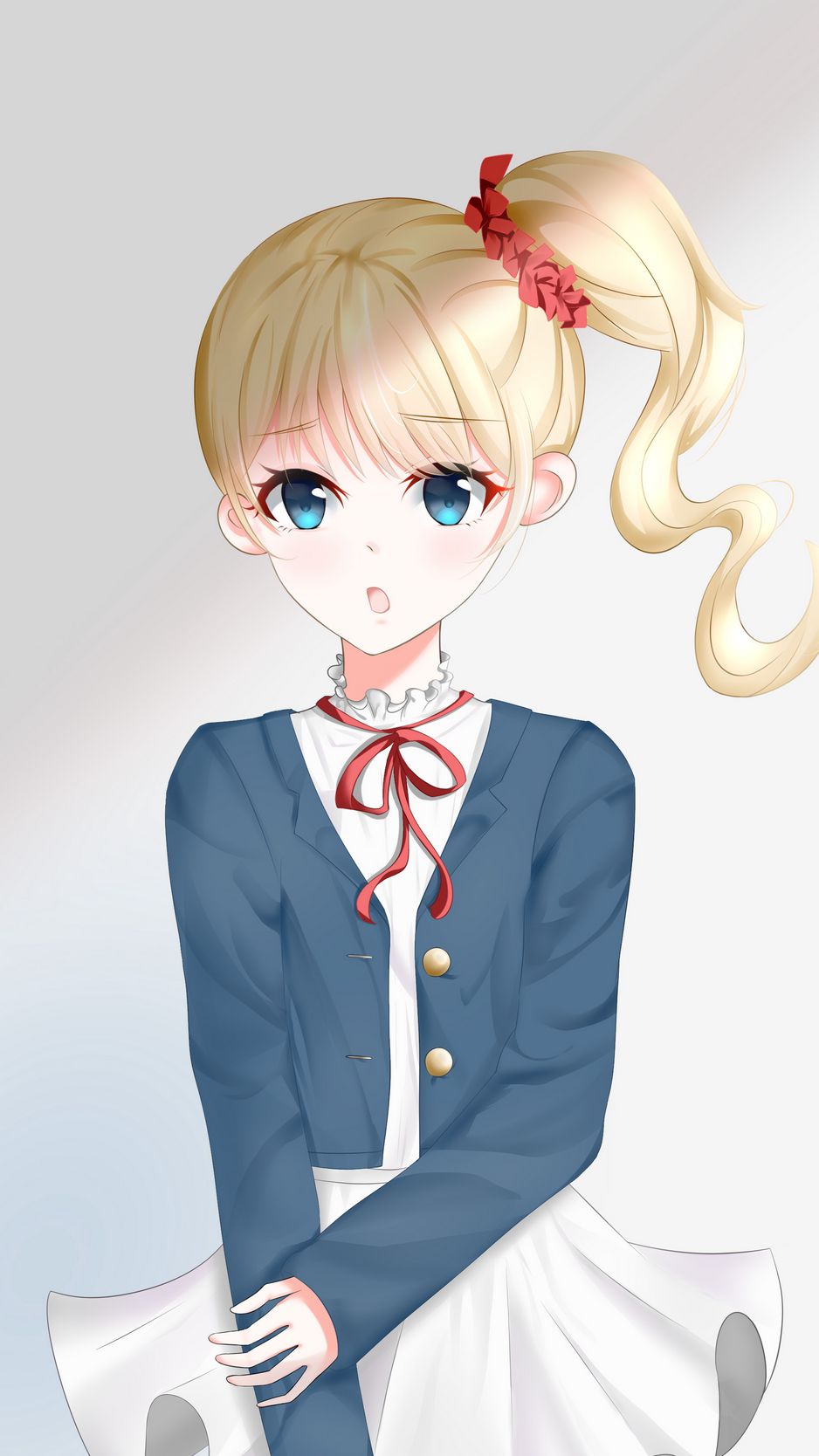 938x1668  Скачать обои 938x1668 Girl, хвост, аниме, искусство, милый iPhone 8/7/6S/6 для Parallax HD фон