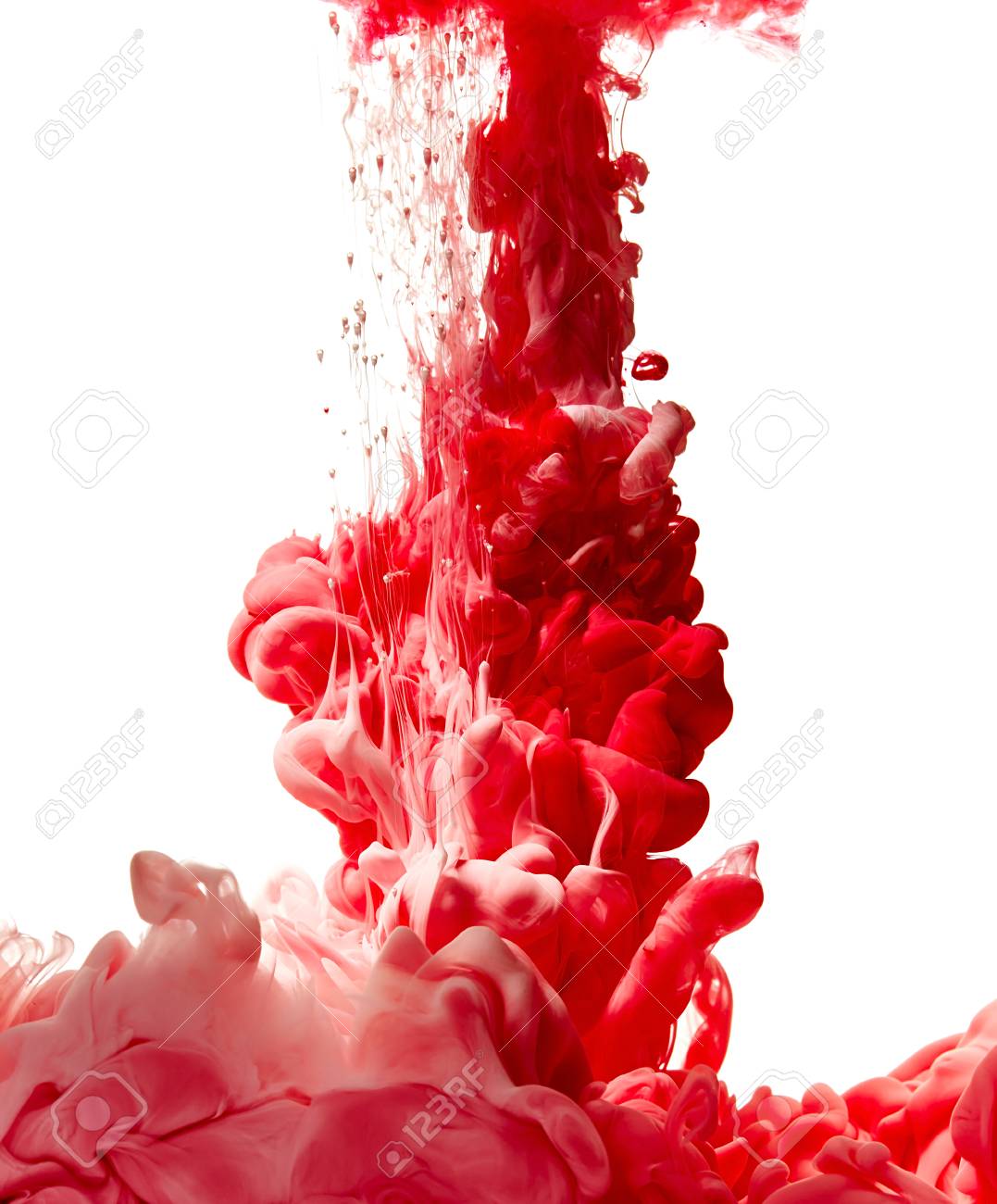 1077x1300  Аннотация красная краска Splash, изолированные на белом фоне Stock Photo, Picture и REANTIONTION FREE. Изображение 60116613.