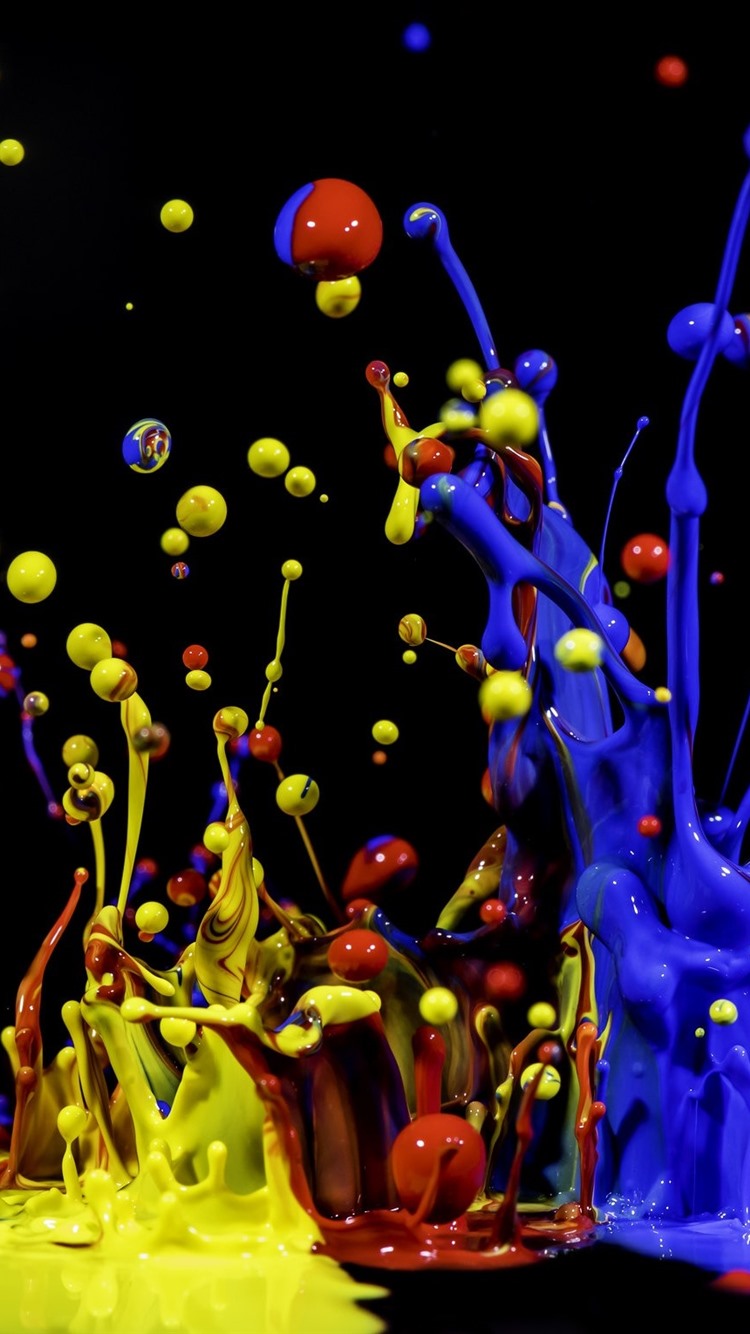 750x1334  Обои синие, желтая и красная краска Splash 1920x1440 HD изображение, изображение