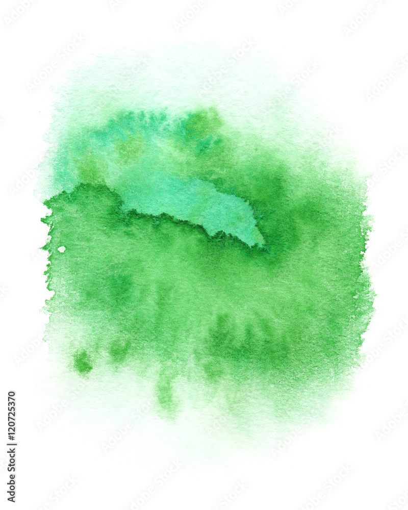 800x1000  Ярко-зеленый круглый брызг краски, окрашенные в акварель на чистом белом фоне, сток-иллюстрация | Adobe Stock