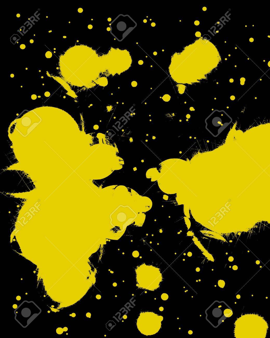 1040x1300  Желтая краска падает на черном фоне. Изображение 4149329.