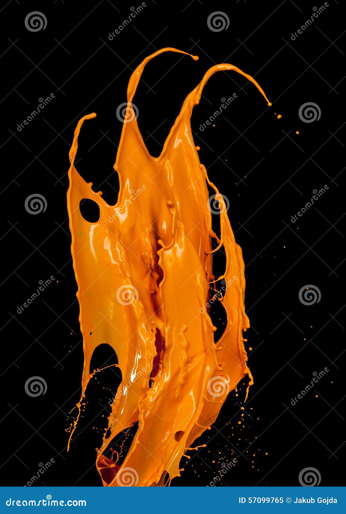 1138x1690  Оранжевая краска на черном фоне изображение - изображение студии, черное: 57099765