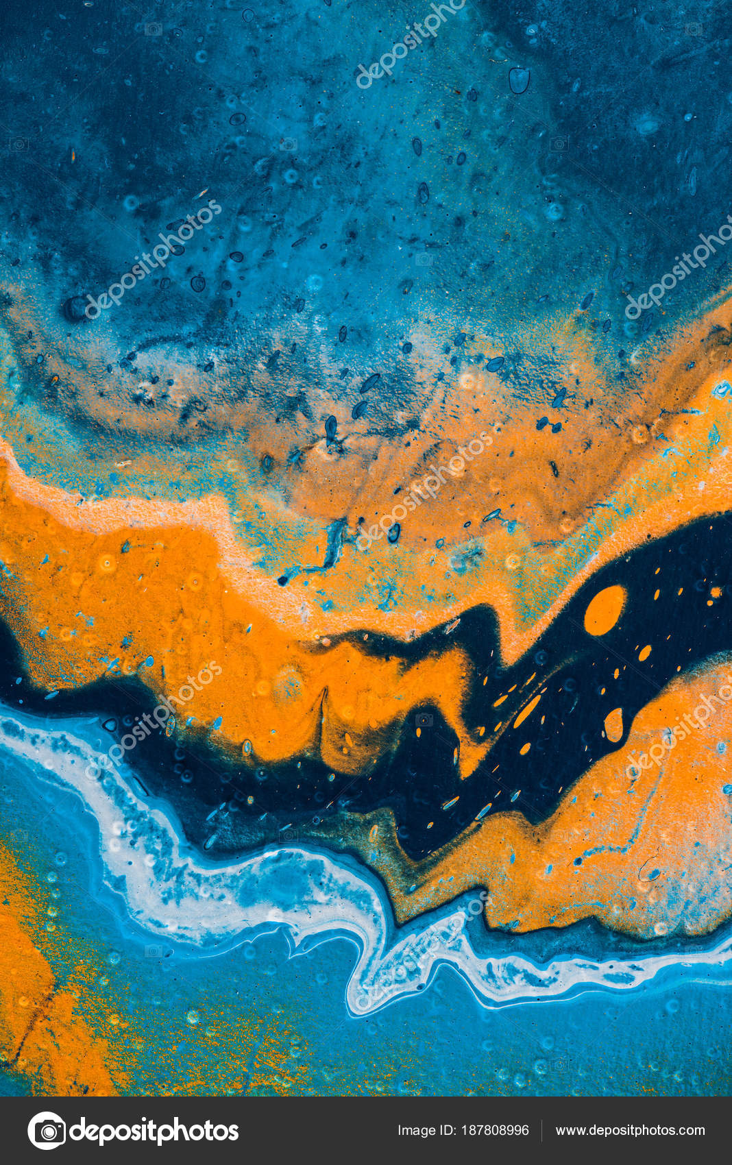 1068x1700  Закрыть абстрактный фон синий оранжевый масляная краска stock от © vadimvasenin 187808996
