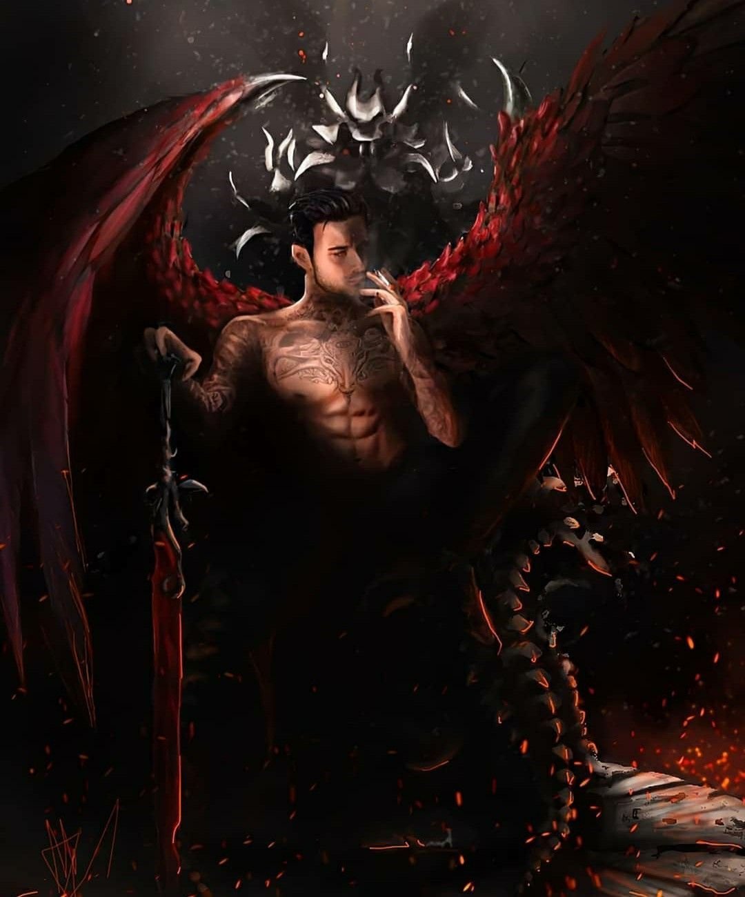 1080x1300  Люцифер демон арт - 88 фото