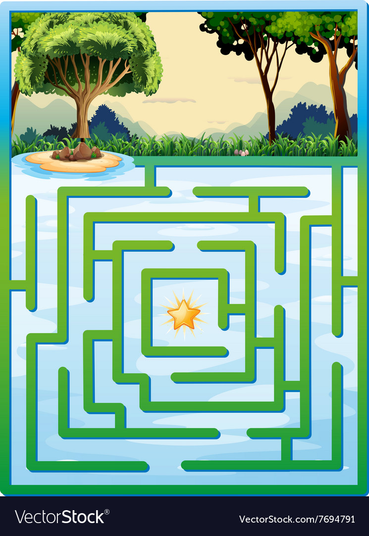 745x1080  Игра в лабиринт с природой фоновый фон Royalty Vector Image