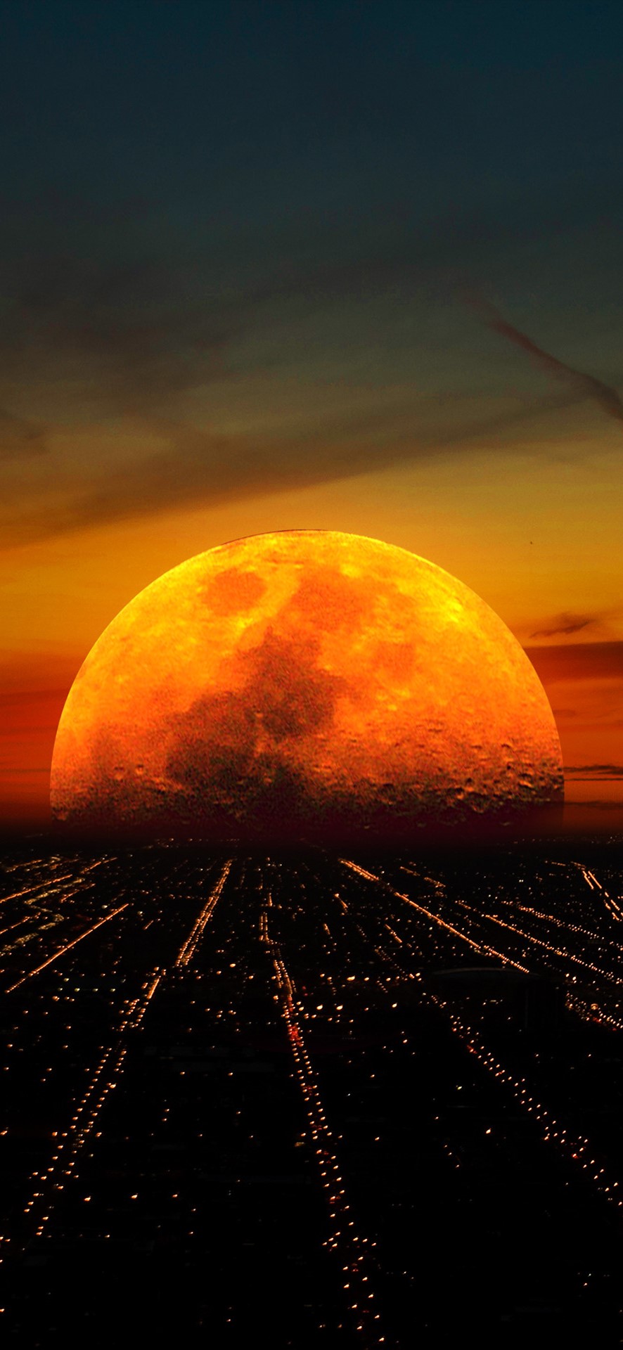 886x1920  Кровавая луна, красное небо, Sky Moon, HD Телефон Обои | Пикпкс