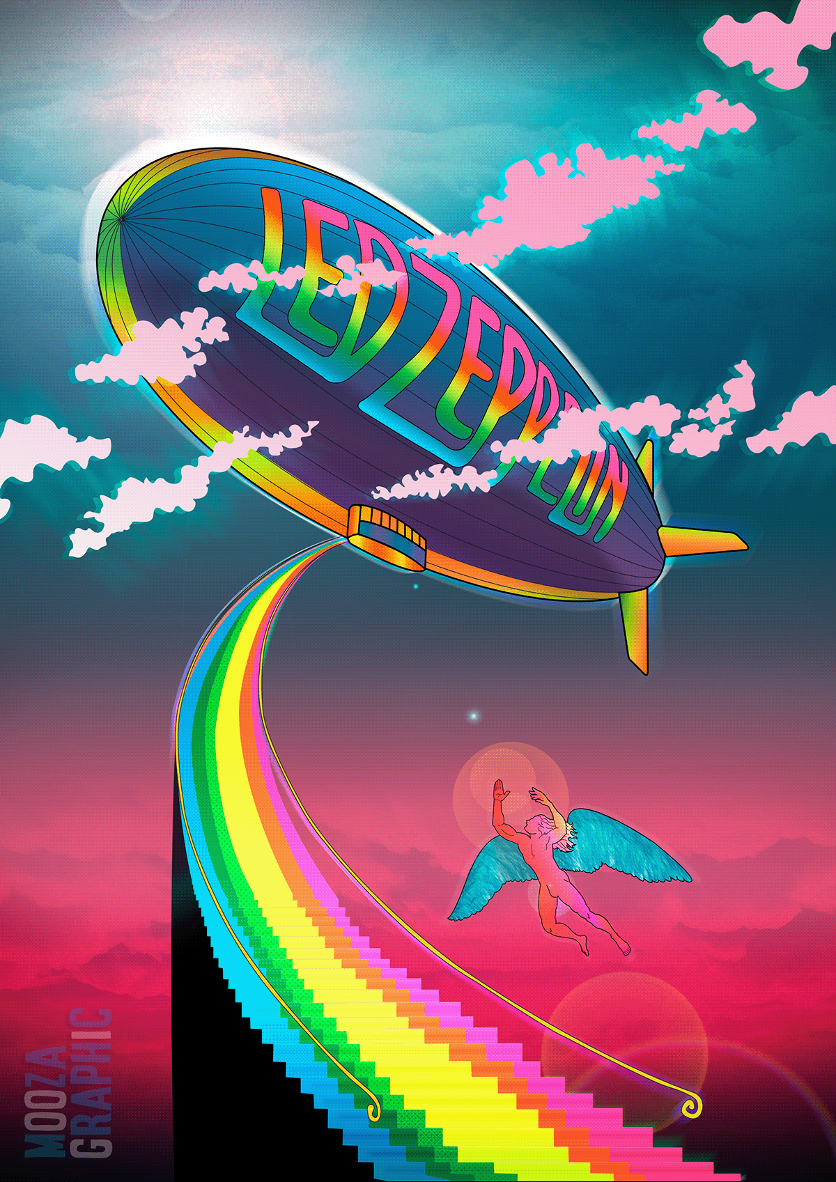 1200x1697  Психоделический 1970 -е годы возглавлял Zeppelin на Behance