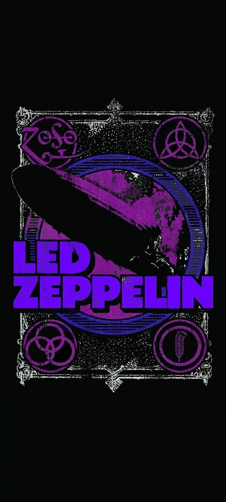 736x1635  Led Zeppelin - Плакат Дня праздника 24 \ "x 36 \" - Blacklight.com