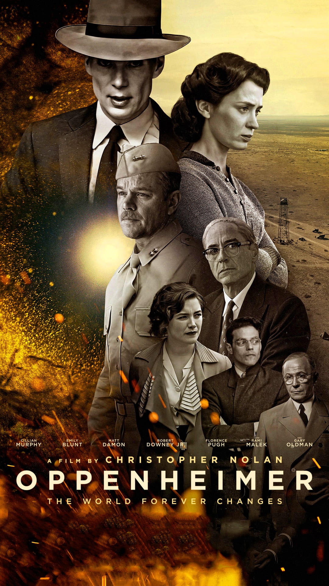 1080x1920  Плакат вентилятора + обои с участием Силлиана Мерфи, Эмили Блант, Мэтта Дэймона и Роберта Дауни -младшего - Киллиан Эмили Мэтт Роберт Мерфи Блант Деймон Дауни -младший. Троицы. ясно, как я знаю