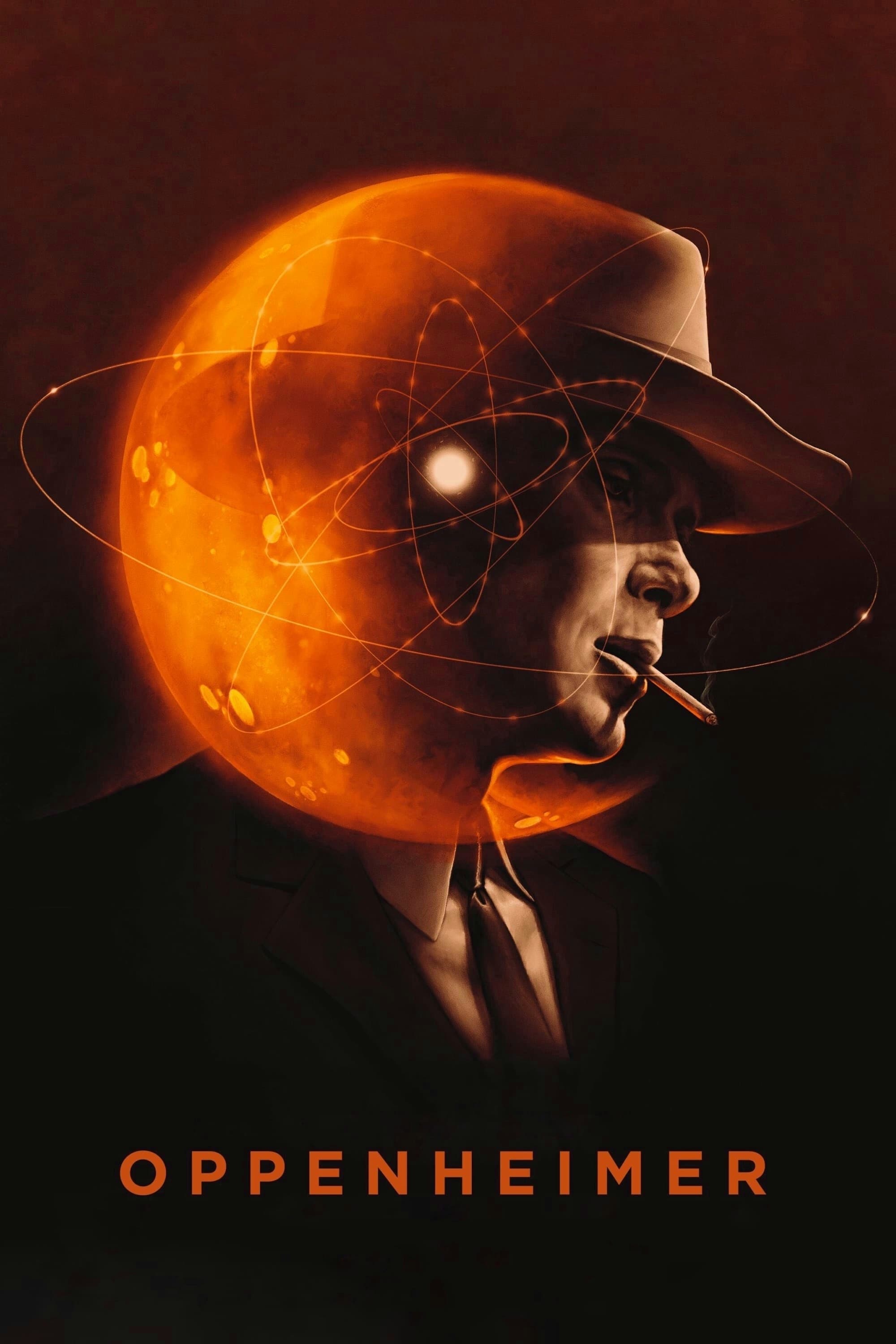 2000x3000  КРЕА - Формальный портрет Франсуа Чау в роли Роберта Оппенгеймера с грибным облаком на фоне. Цифровое искусство Юджина де -Блааса, Росса Тран и Насреддин Дину, Яркая Цветовая схема, замысловато детальная, в