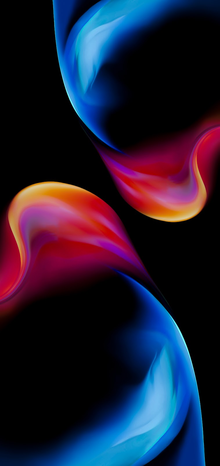 758x1600  Обои iPhone 15, абстракция, стекло, синий, 3d, iOS 17, OS #25000