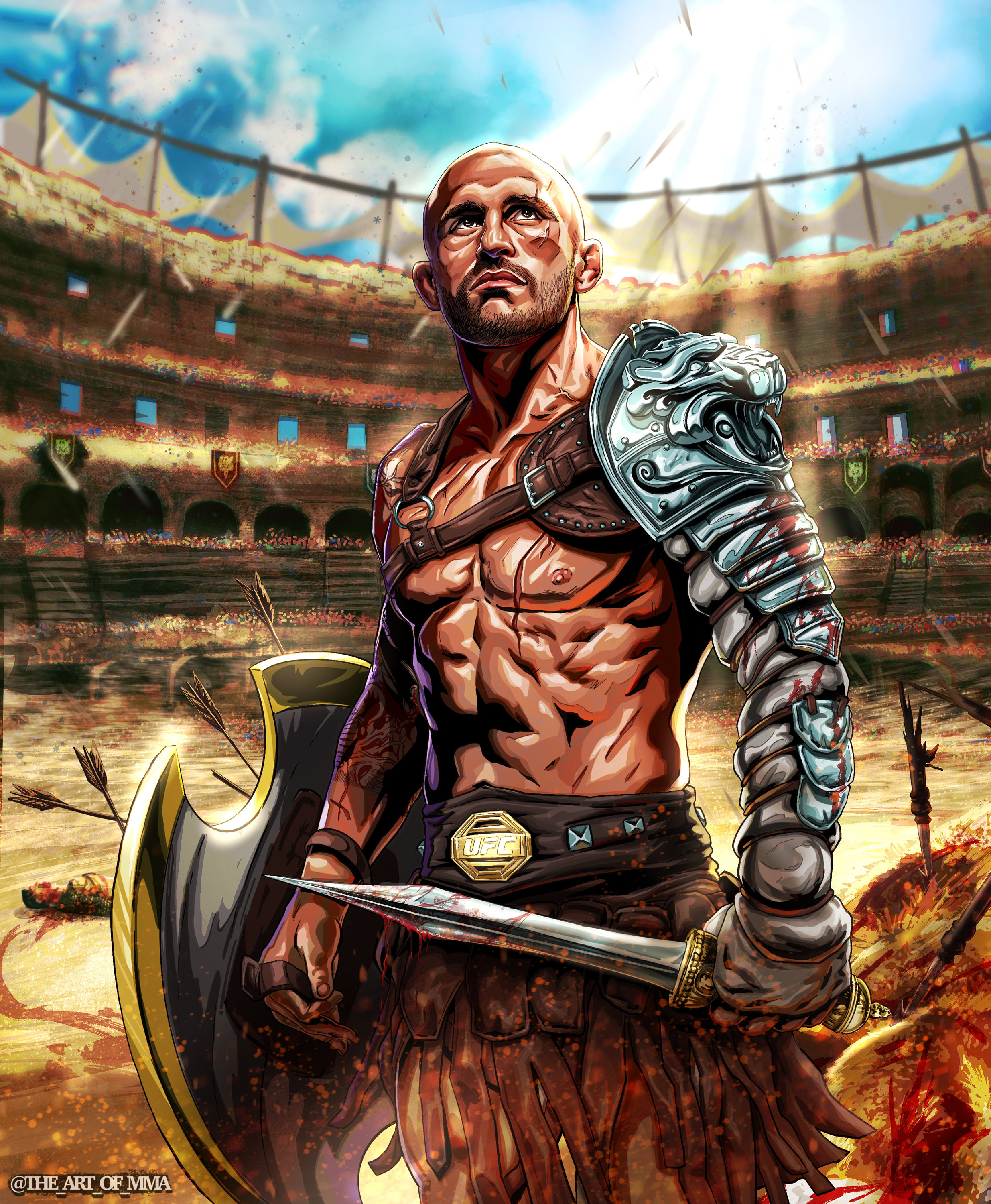 2470x3000  Художественная печать UFC Александра Великого Волкановски Digital — Etsy Canada
