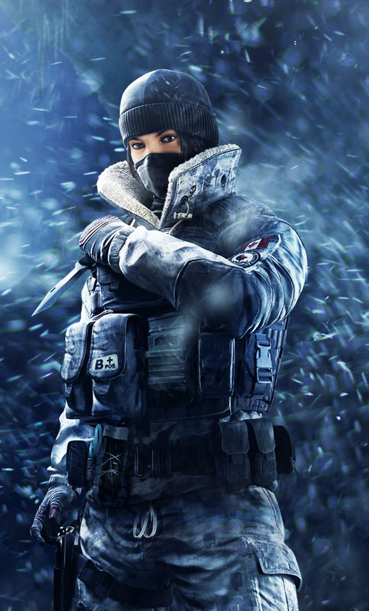 1280x2120  Скачать 1280x2120 tom clancy's Rainbow Six Siege, девушка-солдат, мороз, игра обои, картинки iphone 6 plus, 1280x2120, 860