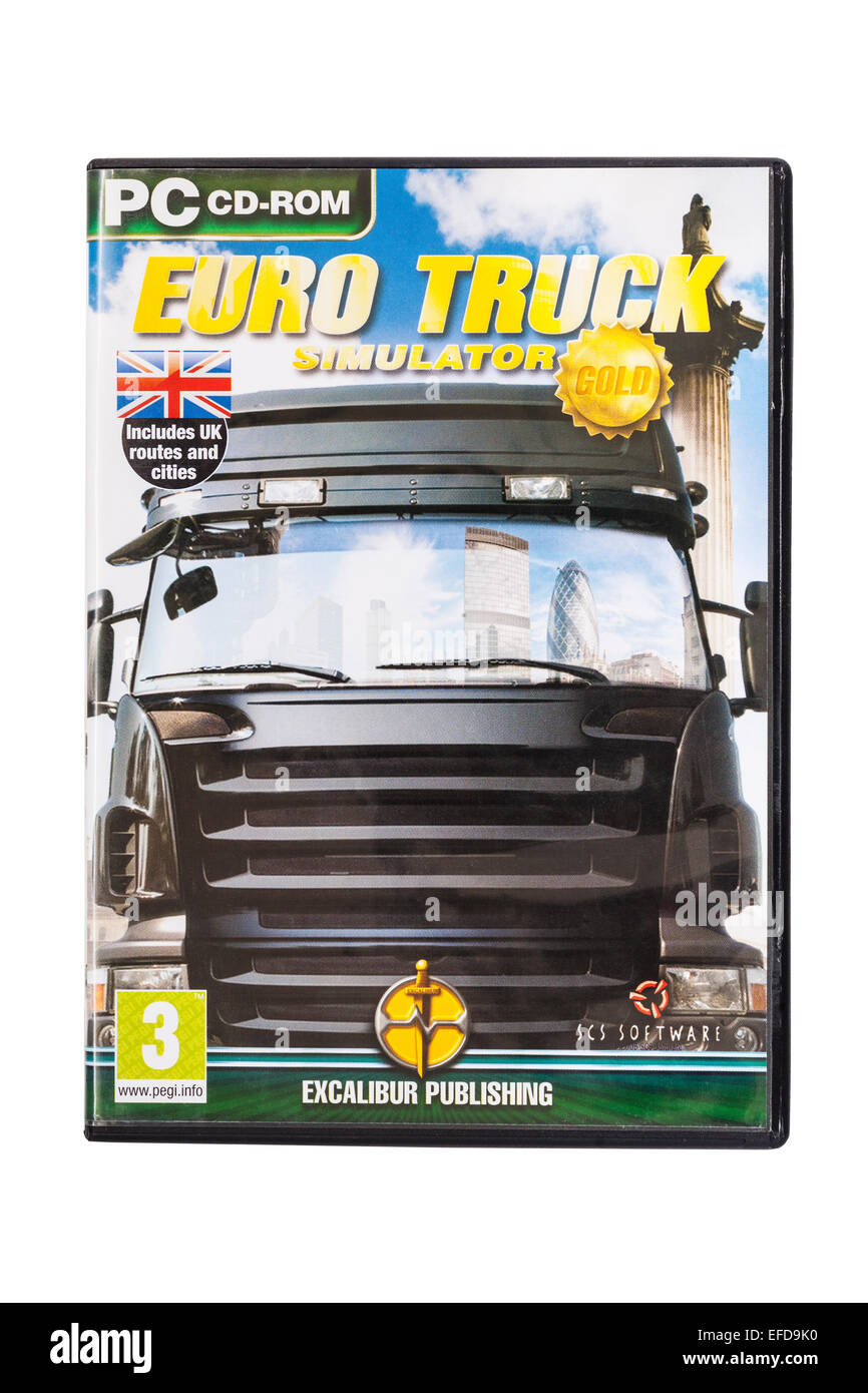 866x1390  Компьютерная игра Euro Truck SIMULATOR на компакт-диске для ПК на белом фоне Фото со стока - Alamy