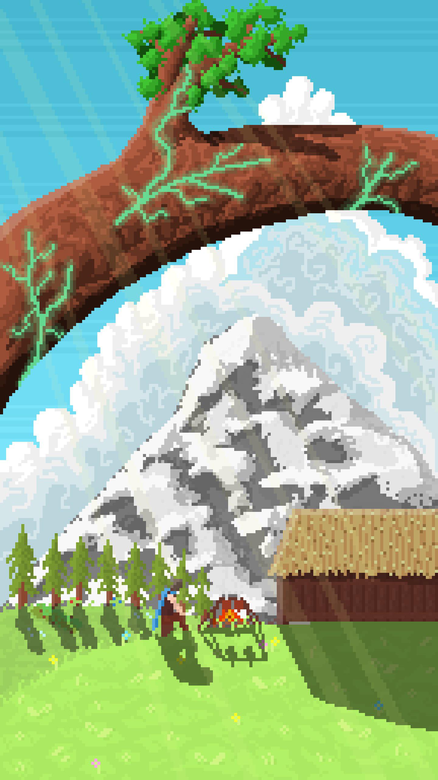 1440x2560  Сегодня я вдохновился и сделал своего маленького парня в его маленьком домике. Он отформатирован так, что работает и как обои :) : r/valheim