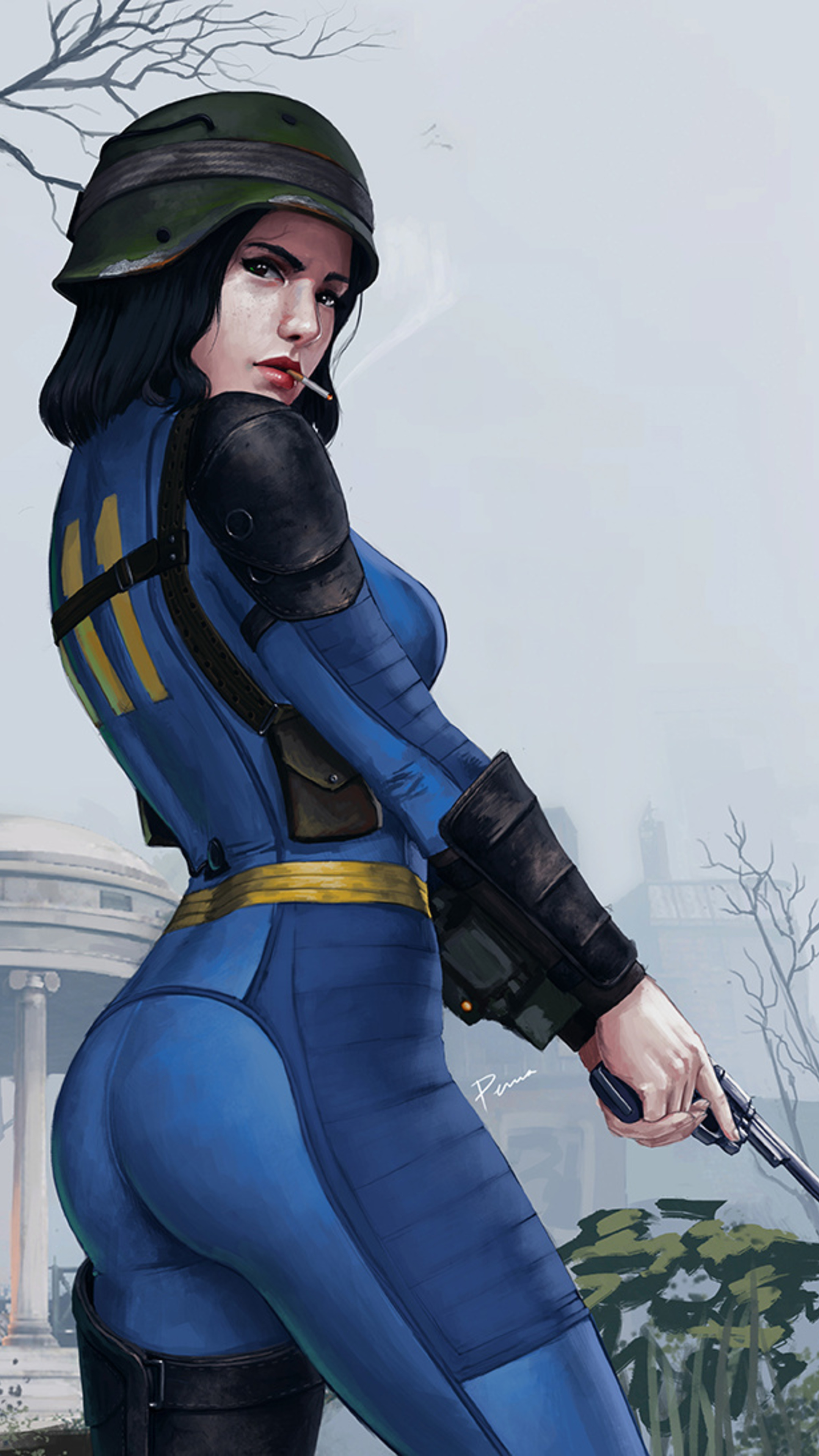 2160x3840  Скачать обои Ник Валентайн, синт-детектив из Fallout 4 | Обои.com