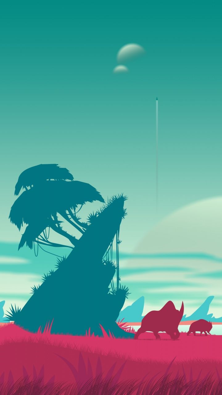 720x1280  Пейзаж, арт, видеоигра, No Man's Sky, 720x1280 Обои | Ничейное небо, Небо, Пейзаж