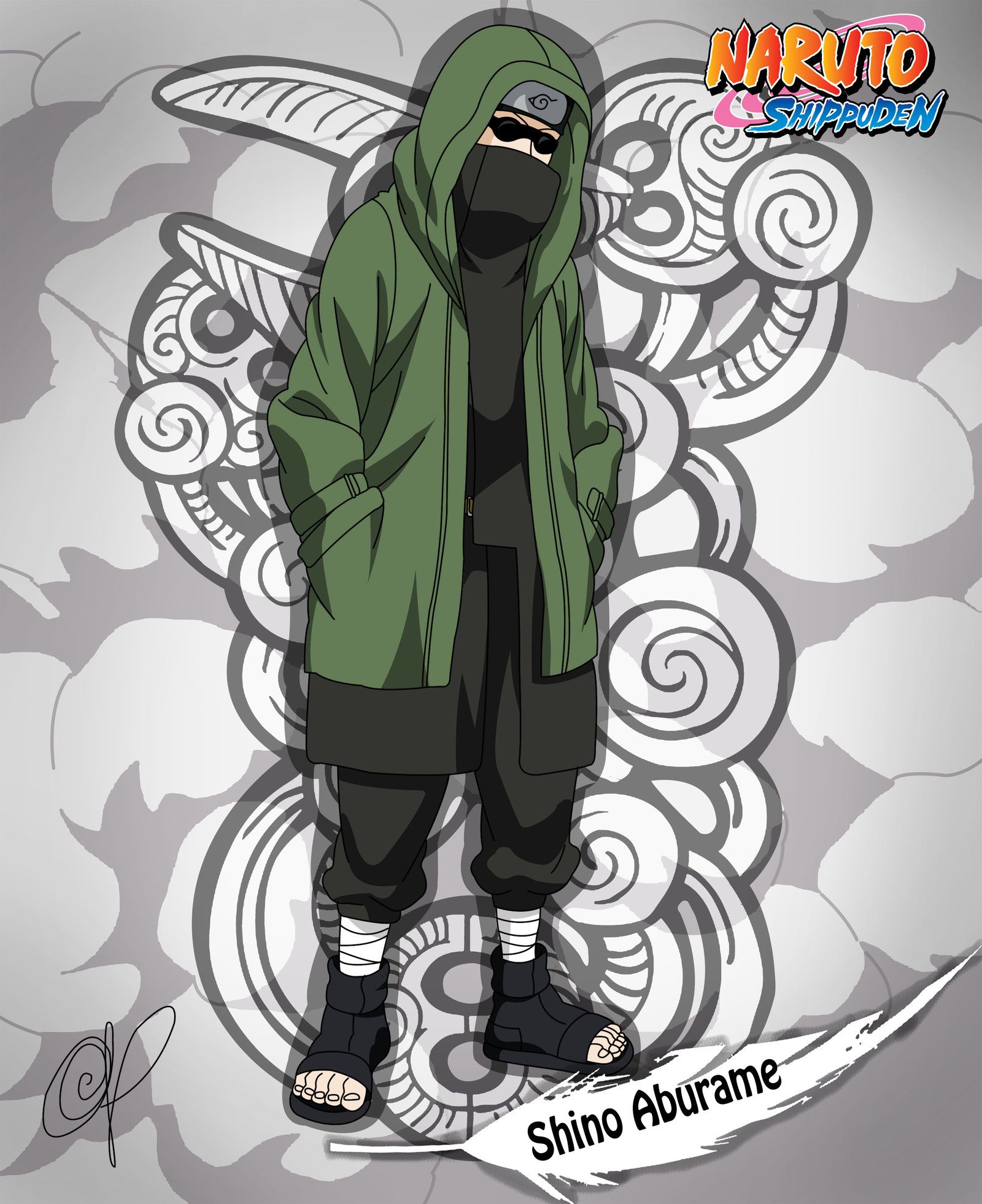 1600x1962  Шино Абураме Шиппуден, автор erestor93 на deviantART | Анимо