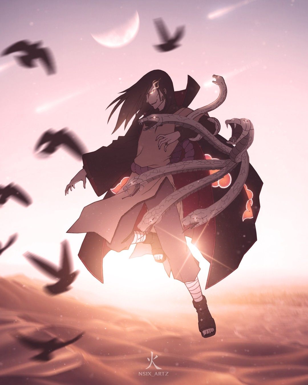 1080x1350  Орочимару – Команда Хирузена и Акацуки | Ежедневное аниме-арт