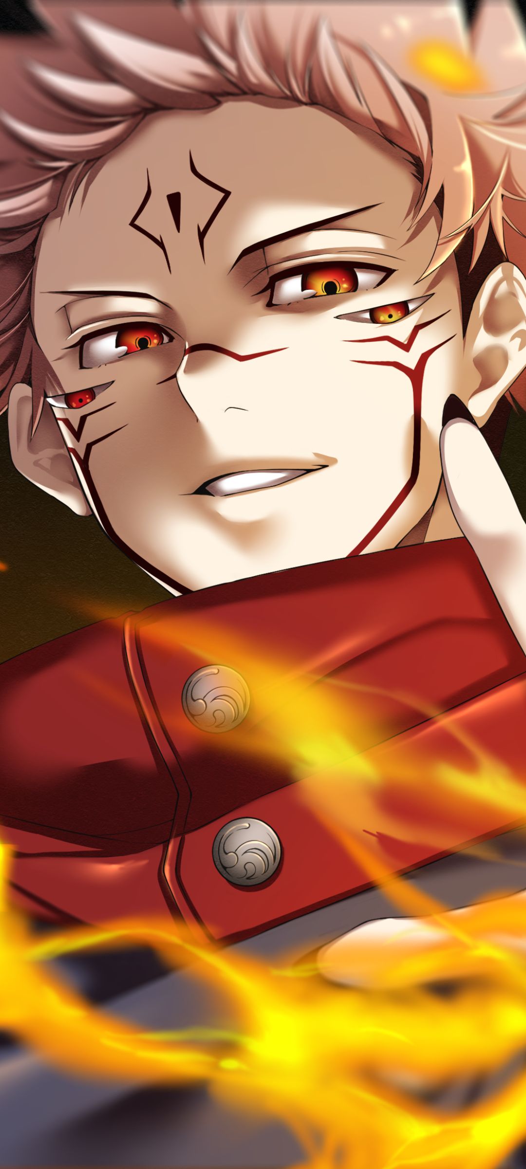 1080x2400  Картинка на телефон: Аниме, Розовые волосы, Красные глаза, Сукуна (Дзюдзюцу Кайсен), Дзюдзюцу Кайсен, 1403654 Скачать картинку бесплатно.