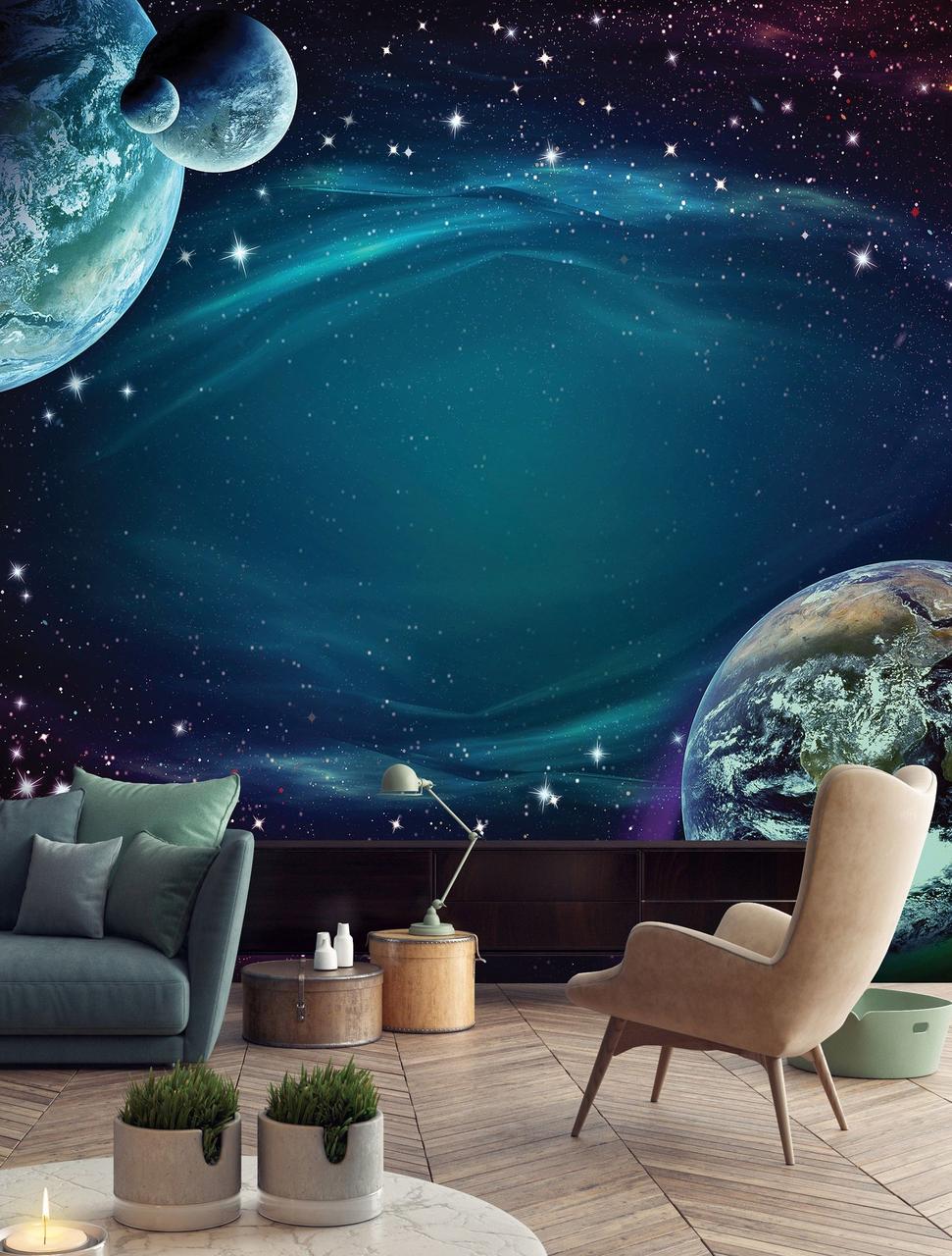 971x1280  Флизелиновые фото обои Космос Луна Галактика 312x219 см Планеты и звезды  (12918VEXXL)+клей (ID#1540136943), цена: 1400 ₴, купить на Prom.ua