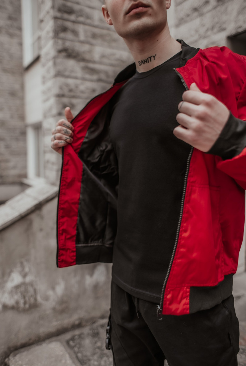 862x1280  Качественная осення легкая куртка, Модный крутой красный мужской бомбер  (ID#1908779743), цена: 729 ₴, купить на Prom.ua