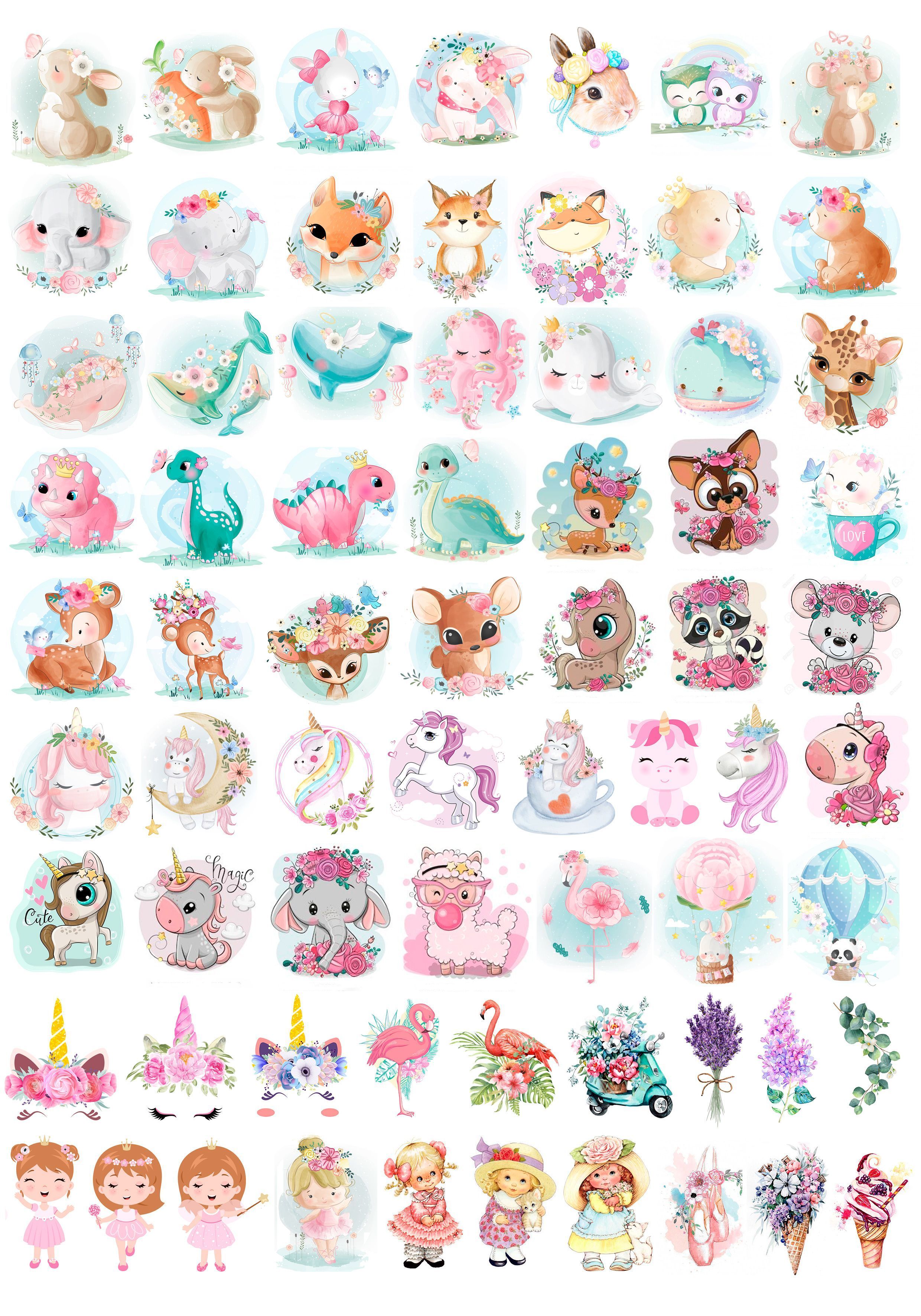 2480x3543  Купить Термотрансферные картинки, набор Милые животные дешево в  интернет-магазине в Москве