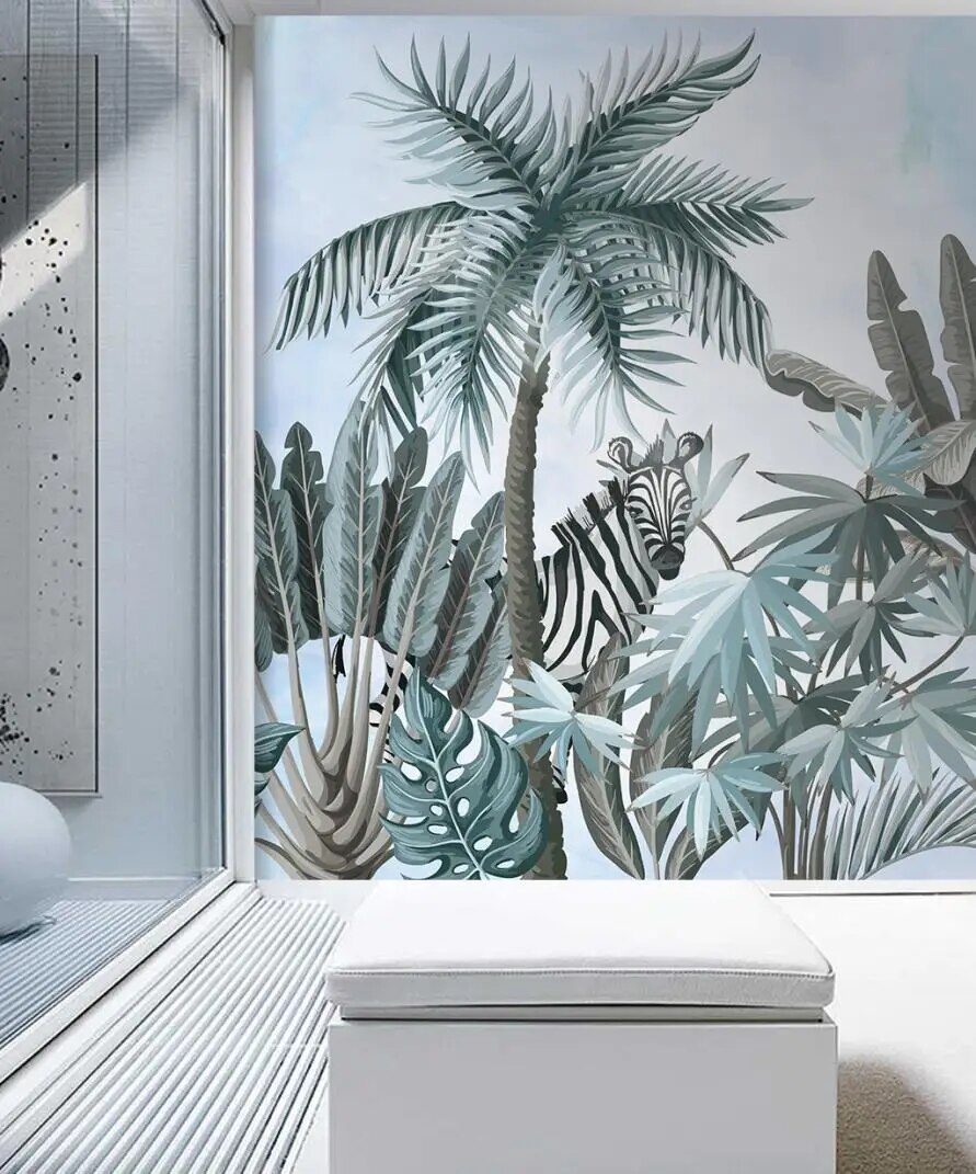 891x1071  3D Настенные обои на заказ, фотообои с изображением синего Пейзажа для  гостиной, ресторана, клуба, KTV, бара, современные индивидуальные 3d-фрески  | AliExpress