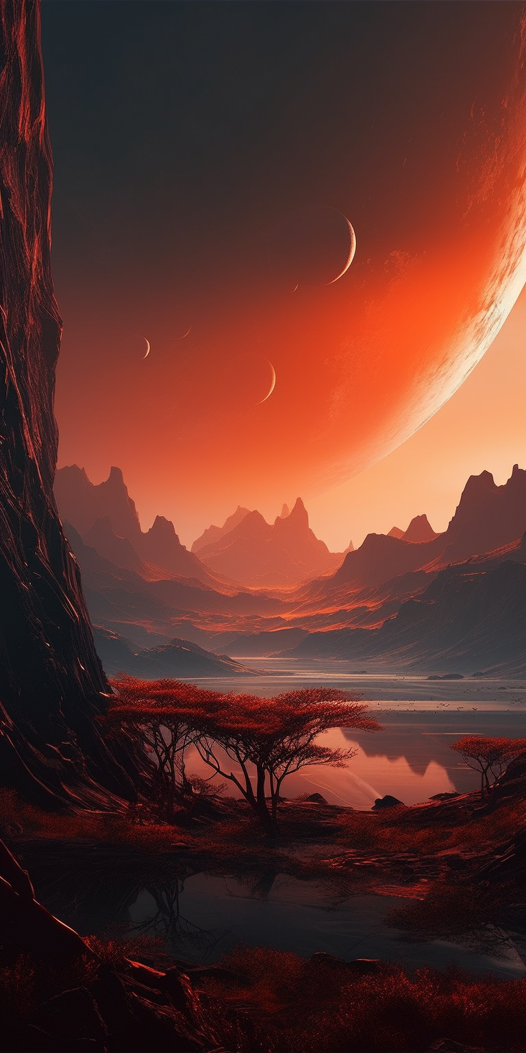 768x1536  Заставки на ваш телефон в стиле \"фантастика\" от нейросети | Пикабу