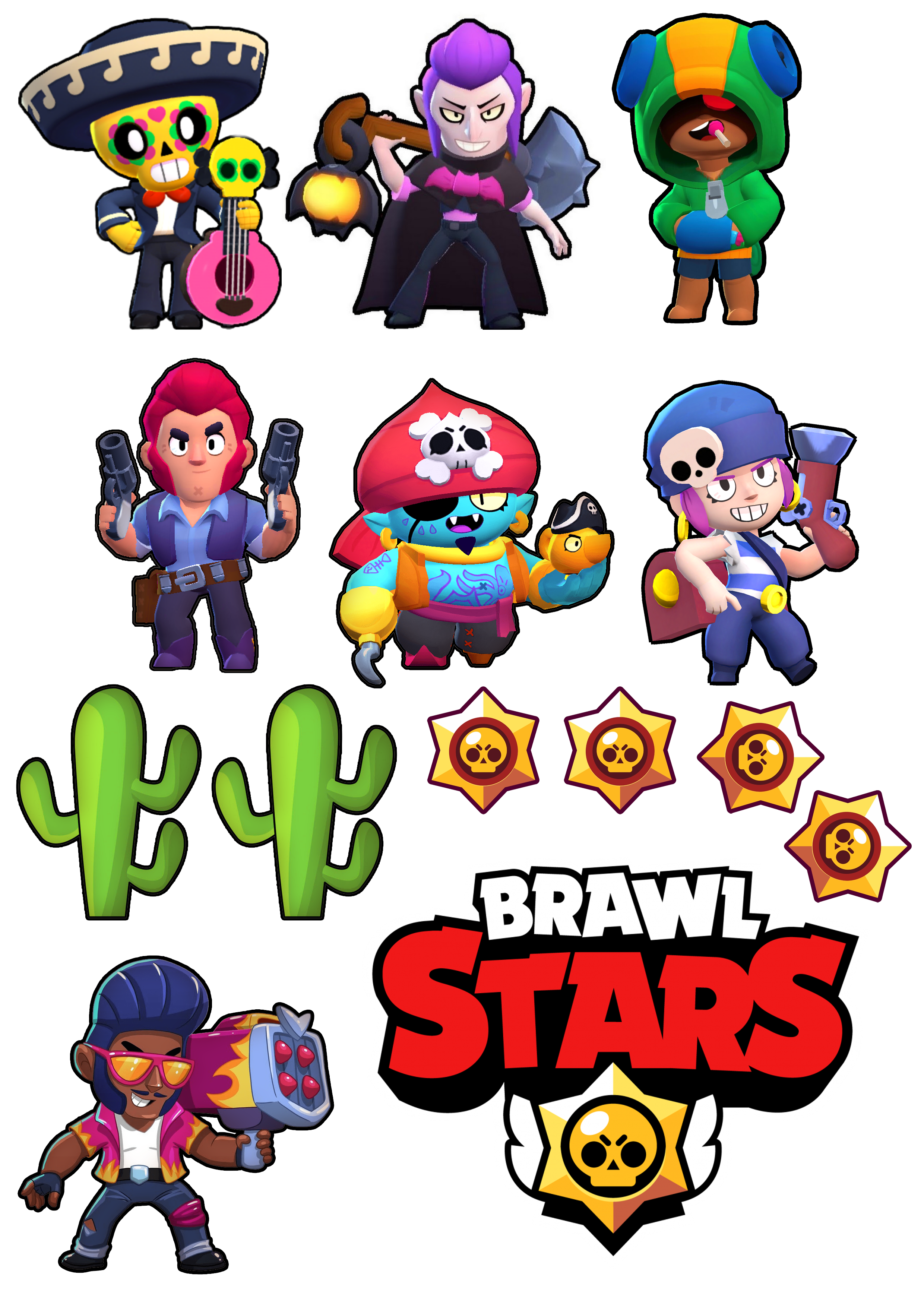 2480x3508  Вафельная картинка Бравл Старс | Детские темы, Детские дни рождения,  Бесплатные трафареты