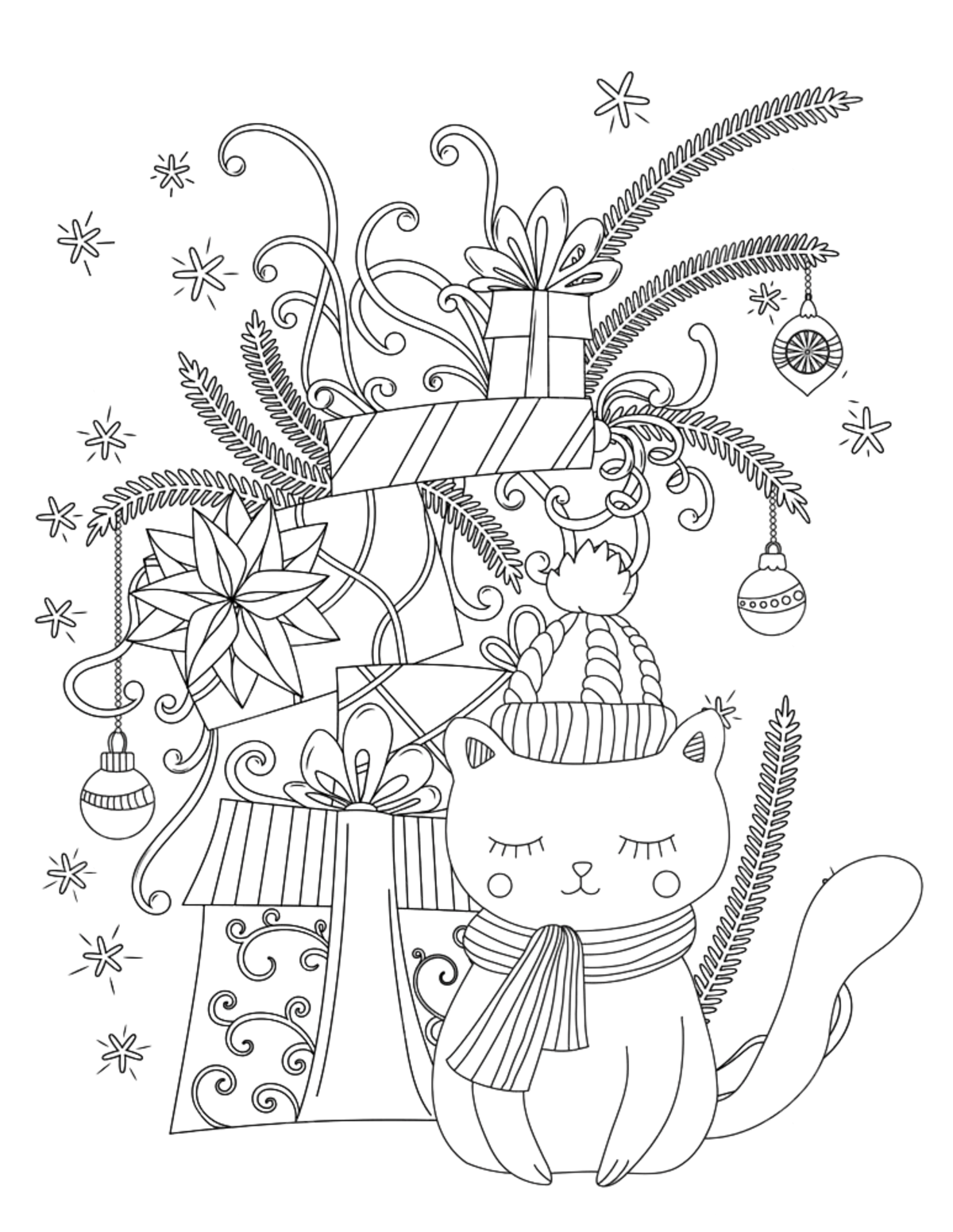 1200x1552  рождественская раскраска для детей и взрослых PNG , для взрослых, окраска,  Подарок PNG картинки и пнг рисунок для бесплатной загрузки