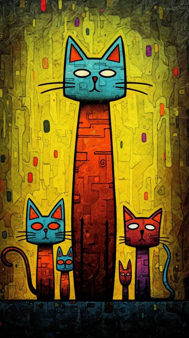 717x1280  Красивые легкие рисунки котики - 62 фото