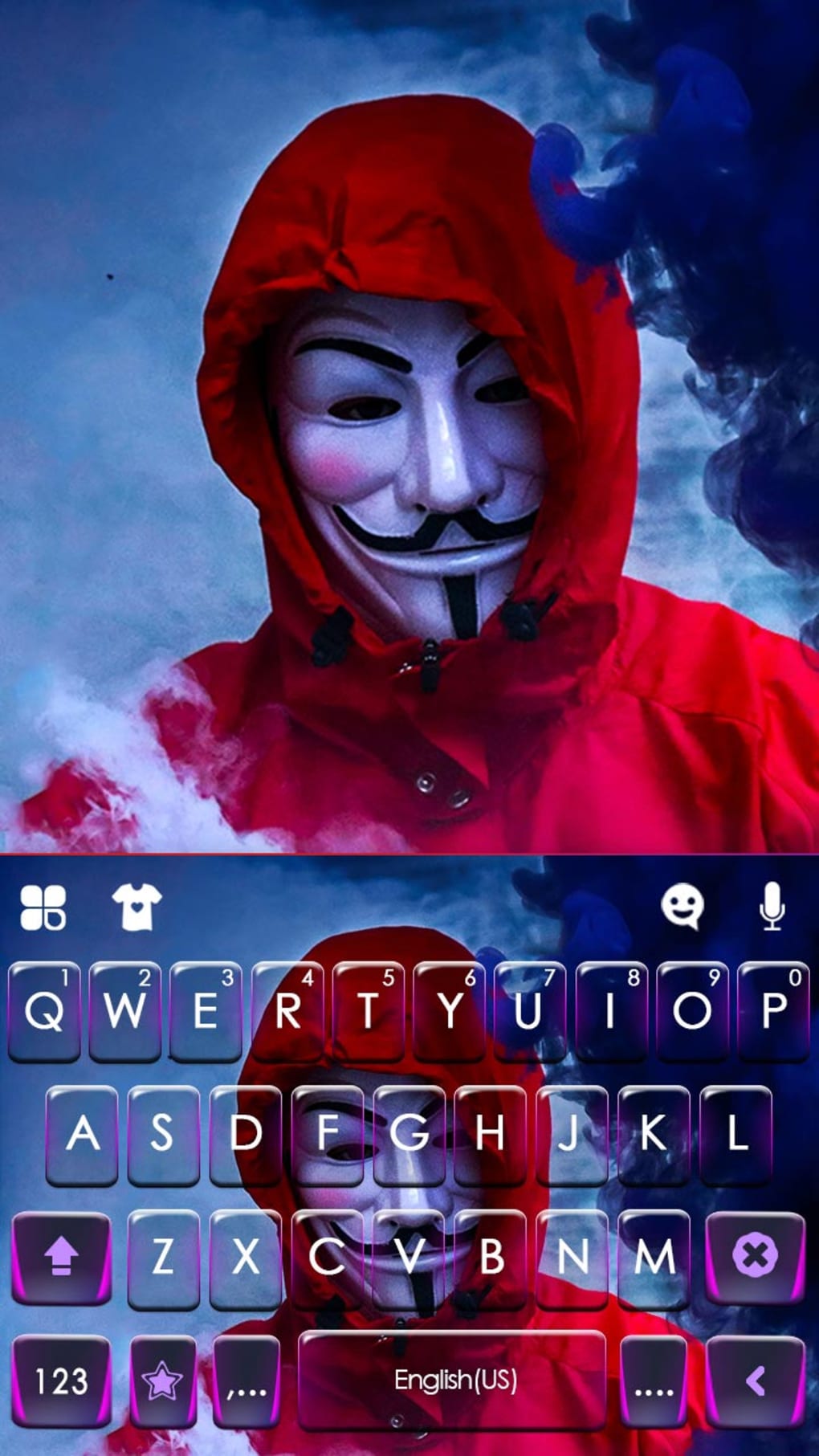 1020x1813  Smoke Anonymous Keyboard Background для Android — Скачать