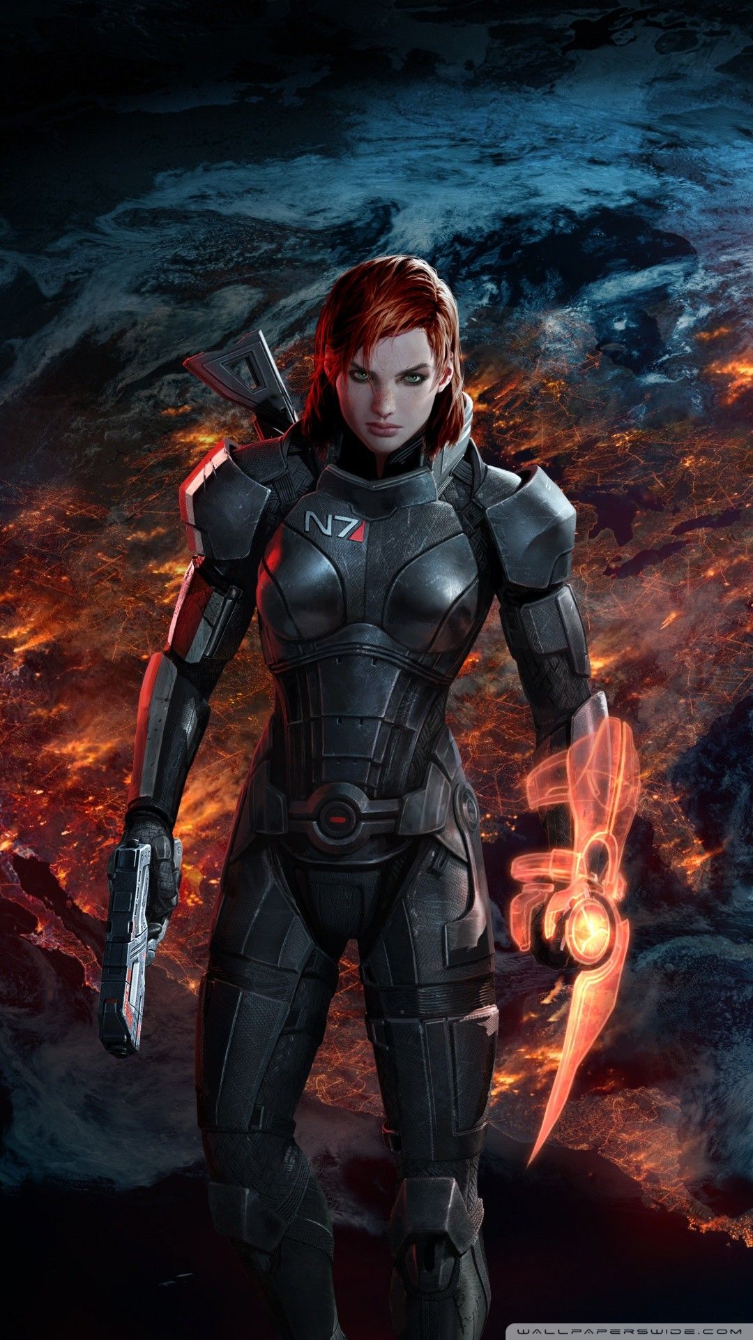 1080x1920 Бесплатные обои для телефона Mass Effect 3 FemShep от paul63 | Mass Effect Art Mass Effect 3 Wrex mass effect