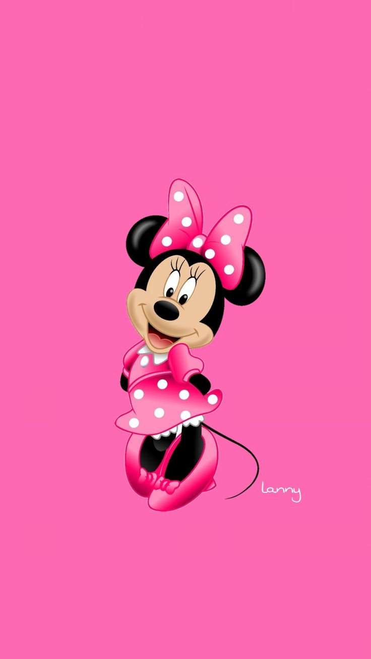 736x1308  Розовый фон с Минни Маусом - 79 фото