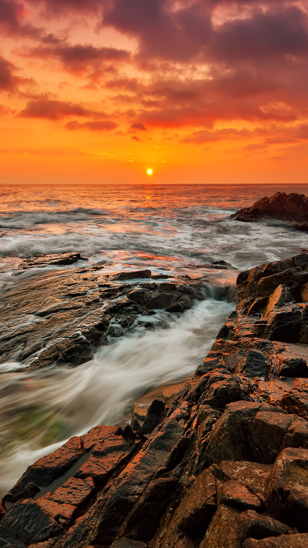 1080x1920  Pictures Bulgaria Sea Nature sunrise and sunset Coast 1080x1920