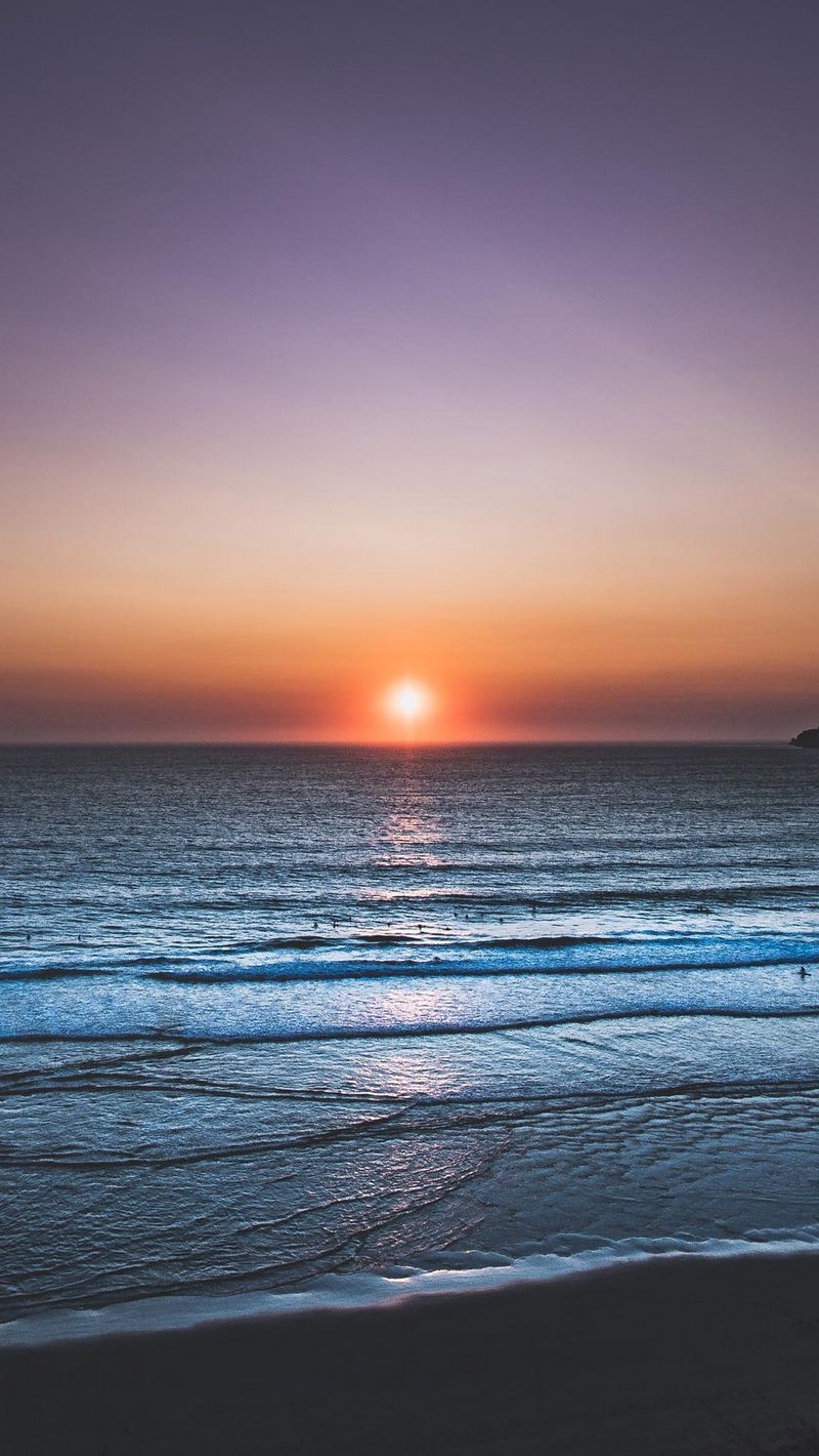 800x1420  Скачать 800x1420 море, закат, горизонт, небо, берег обои, картинки iphone  se/5s/5c/5 for parallax