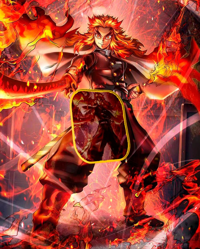 804x1000  3D наклейка аниме Клинок рассекающий демонов \"Ренгоку\"/ 3Д стикер на телефон  / - купить с доставкой по выгодным ценам в интернет-магазине OZON  (829639286)