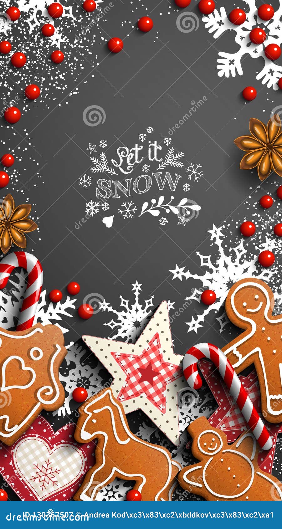 901x1690  Обои, пряник и орнаменты рождества мобильного телефона Иллюстрация вектора  - иллюстрации насчитывающей украшение, мелок: 130367507