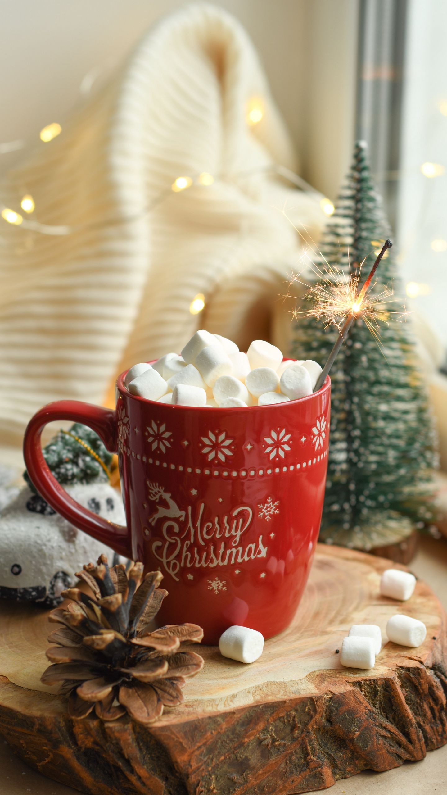 1440x2560  Обои на телефон кружка, зефир, новый год, рождество, настроение - скачать  бесплатно в высоком качестве из категории \"Праздники\"